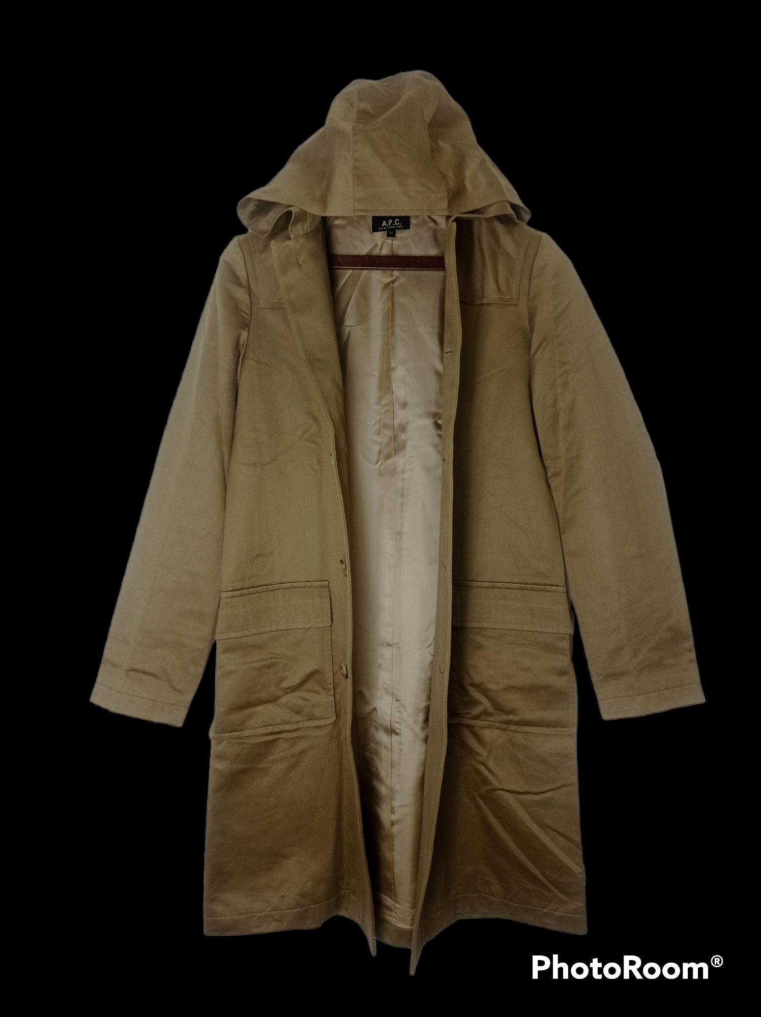 image of A P C x Avant Garde Vintage 90's Warrior Mystery Hooded Trench Coat, Men's (Size Medium)