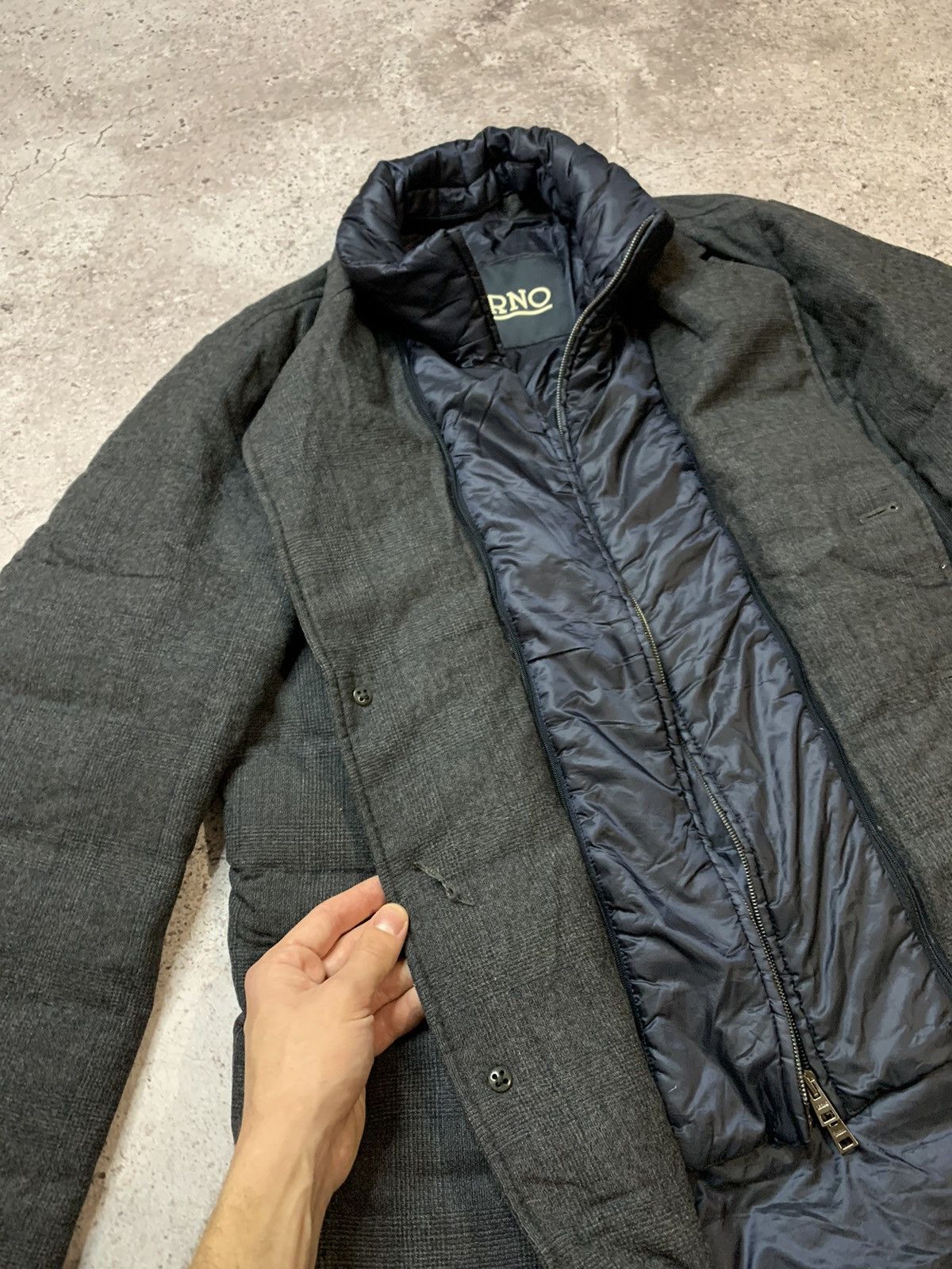 Herno Herno Tweed Puffer Jacket Padded Blazer Size US L / EU 52-54 / 3 - 10 Thumbnail