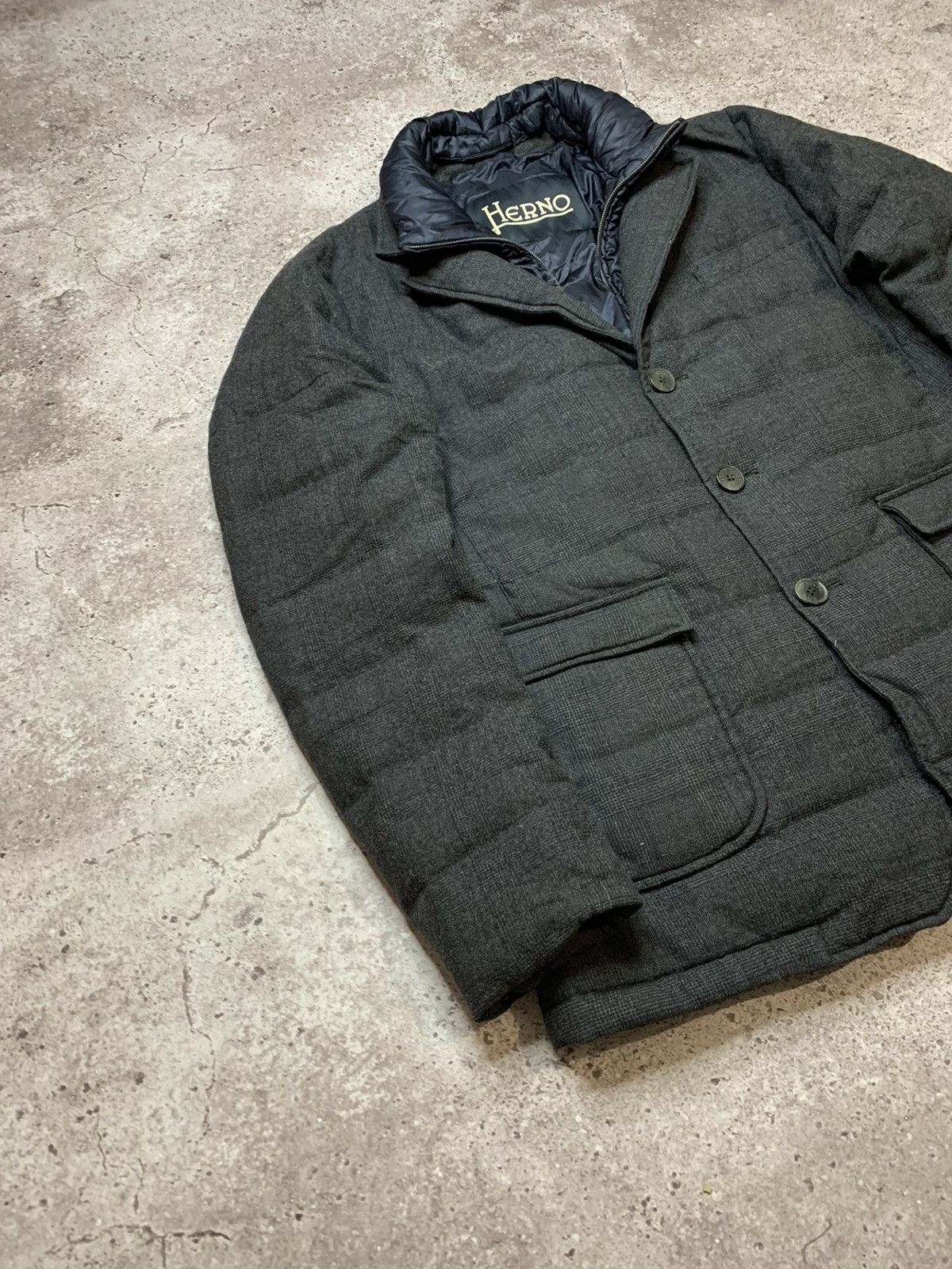 Herno Herno Tweed Puffer Jacket Padded Blazer Size US L / EU 52-54 / 3 - 3 Thumbnail
