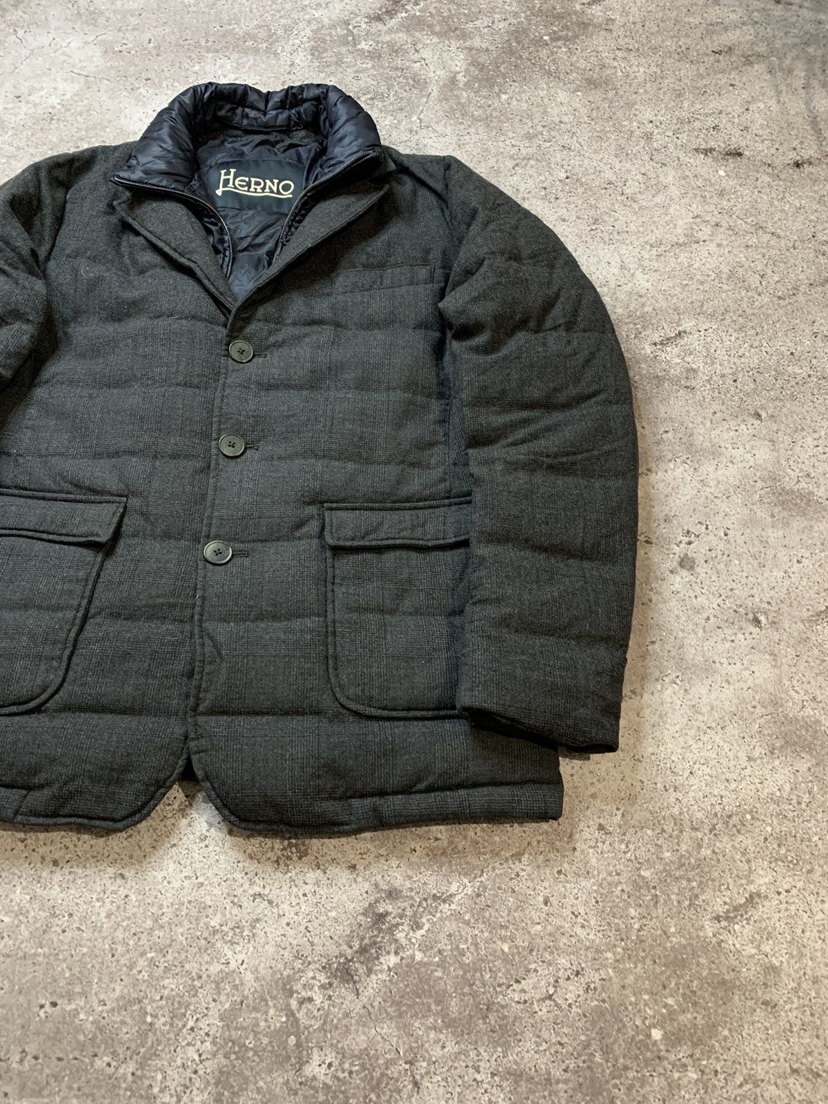 Herno Herno Tweed Puffer Jacket Padded Blazer Size US L / EU 52-54 / 3 - 4 Thumbnail