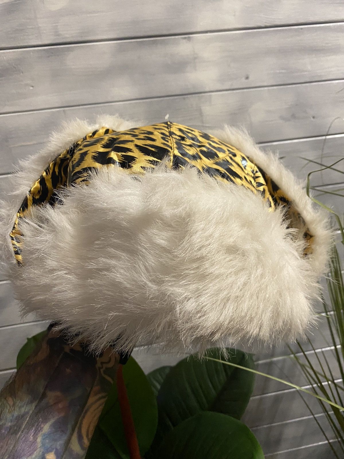 Japanese Brand Rare Leopard style hat FUZZY YSHANKA Y2K. Size ONE SIZE - 9 Thumbnail