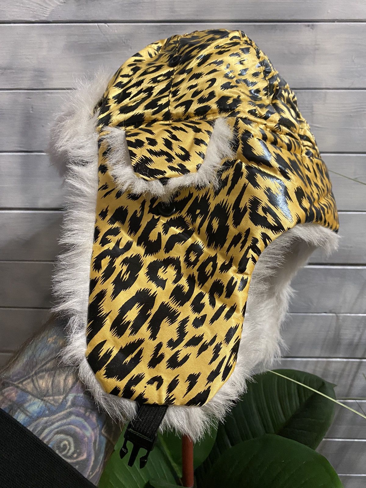 Japanese Brand Rare Leopard style hat FUZZY YSHANKA Y2K. Size ONE SIZE - 4 Thumbnail