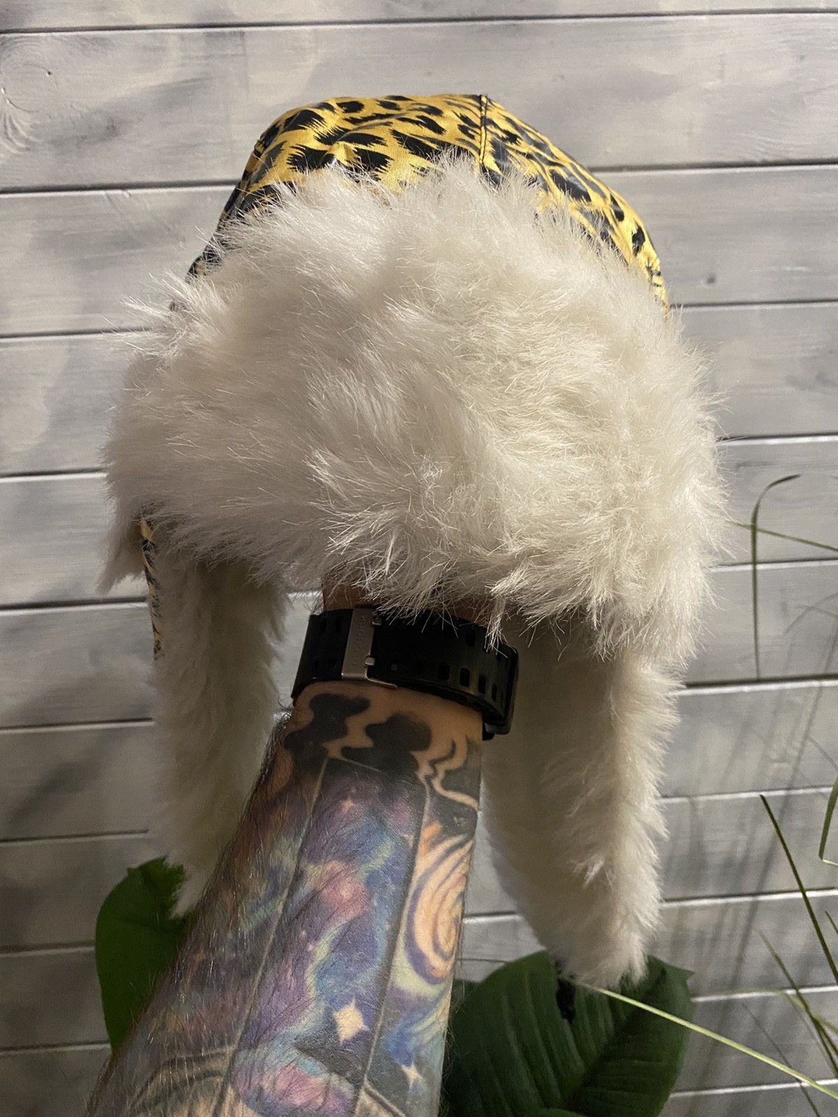 Japanese Brand Rare Leopard style hat FUZZY YSHANKA Y2K. Size ONE SIZE - 5 Thumbnail