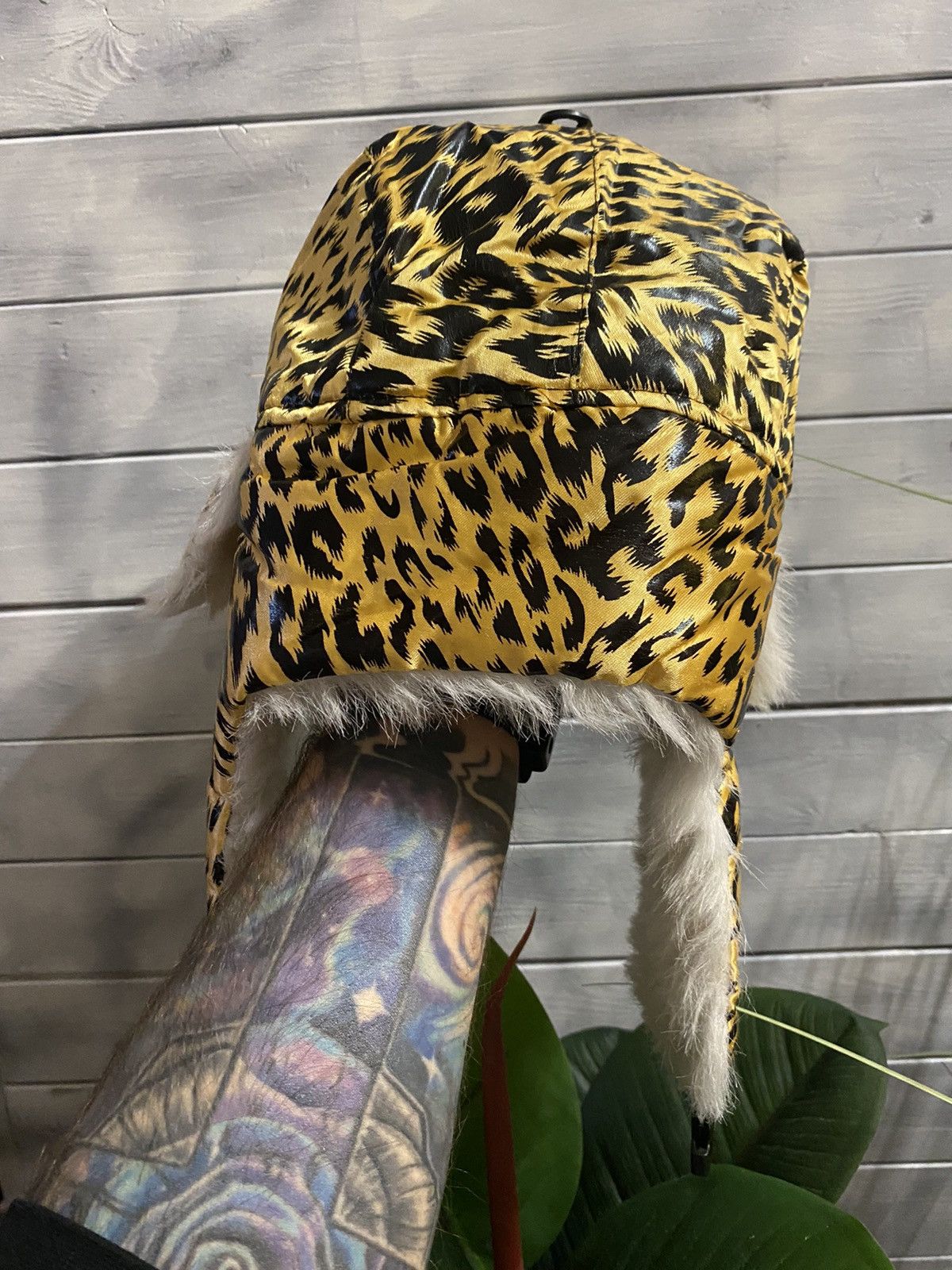 Japanese Brand Rare Leopard style hat FUZZY YSHANKA Y2K. Size ONE SIZE - 3 Thumbnail