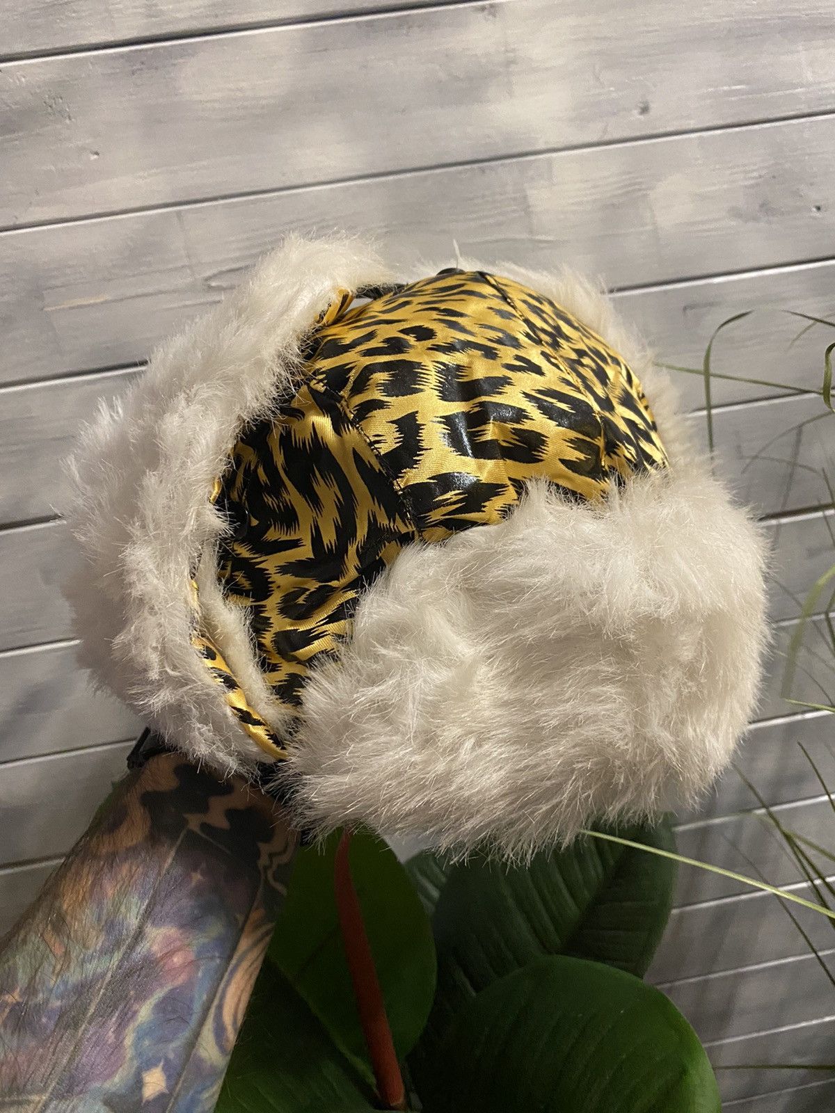 Japanese Brand Rare Leopard style hat FUZZY YSHANKA Y2K. Size ONE SIZE - 8 Thumbnail