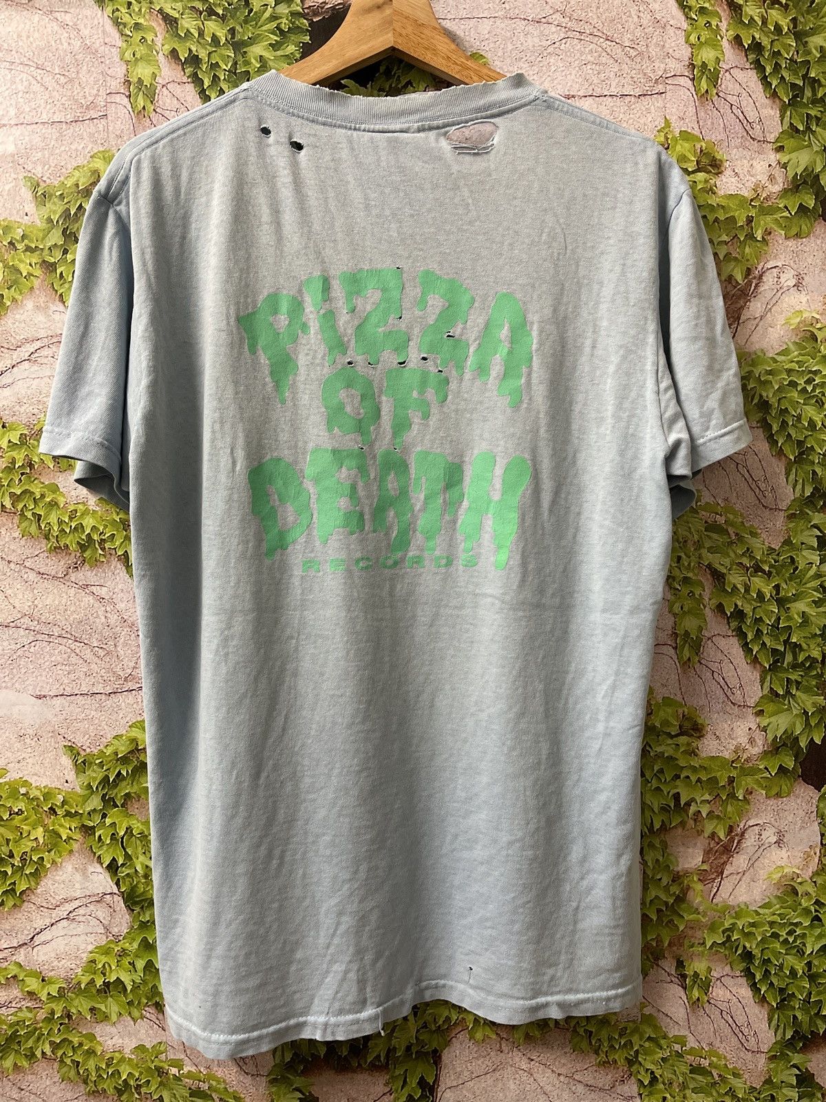 Band Tees × Vintage VINTAGE DISTRESSED PIZZA OF DEATH RECORDS TEE VERY RARE Size US M / EU 48-50 / 2 - 4 Thumbnail