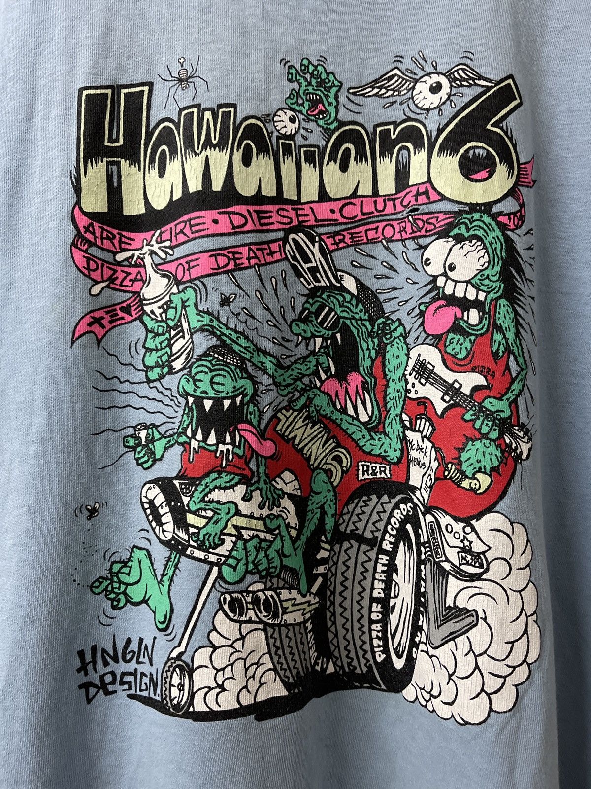 Band Tees × Vintage VINTAGE DISTRESSED PIZZA OF DEATH RECORDS TEE VERY RARE Size US M / EU 48-50 / 2 - 2 Thumbnail