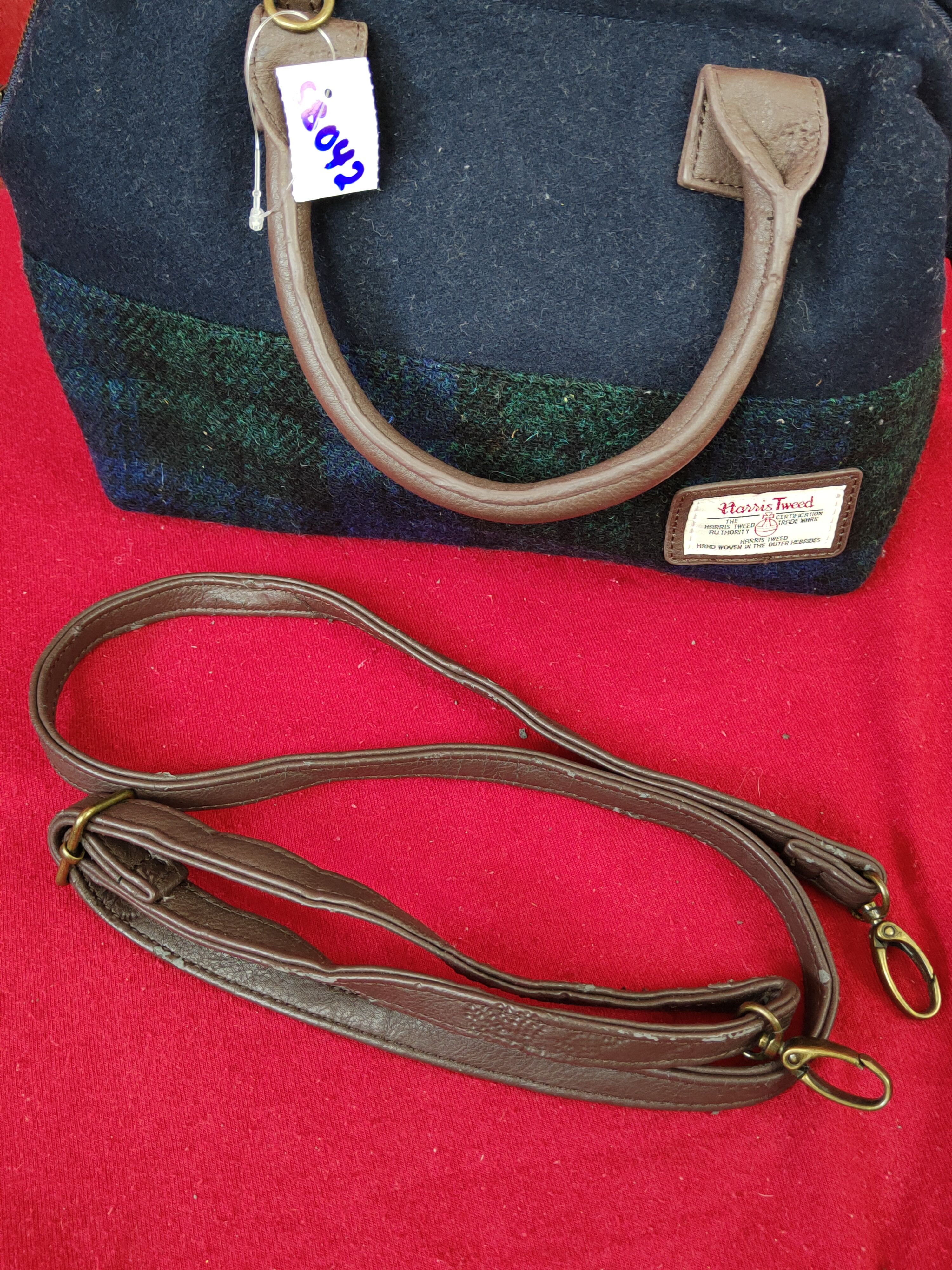 Harris Tweed Harris Tweed Dark Blue Tote & Crossbody Bag #SB042 Size ONE SIZE - 6 Thumbnail
