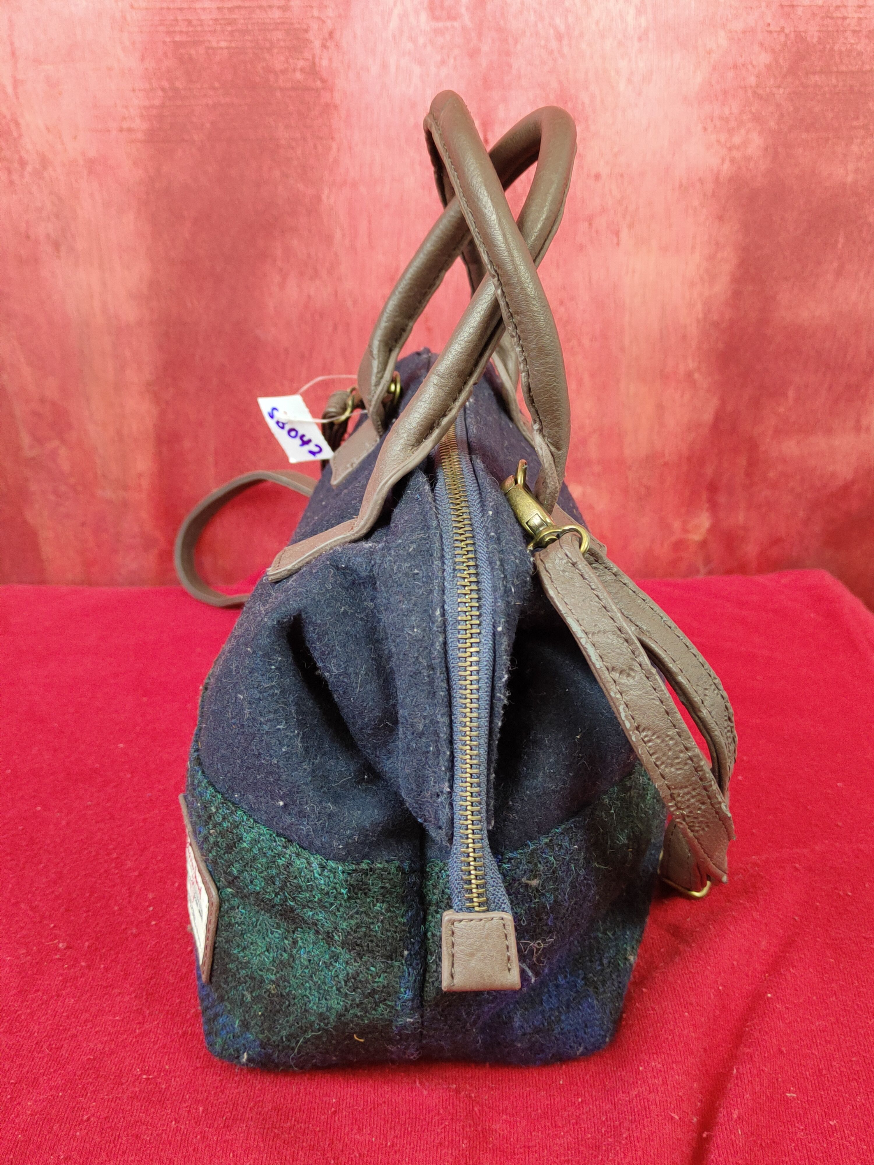 Harris Tweed Harris Tweed Dark Blue Tote & Crossbody Bag #SB042 Size ONE SIZE - 13 Thumbnail