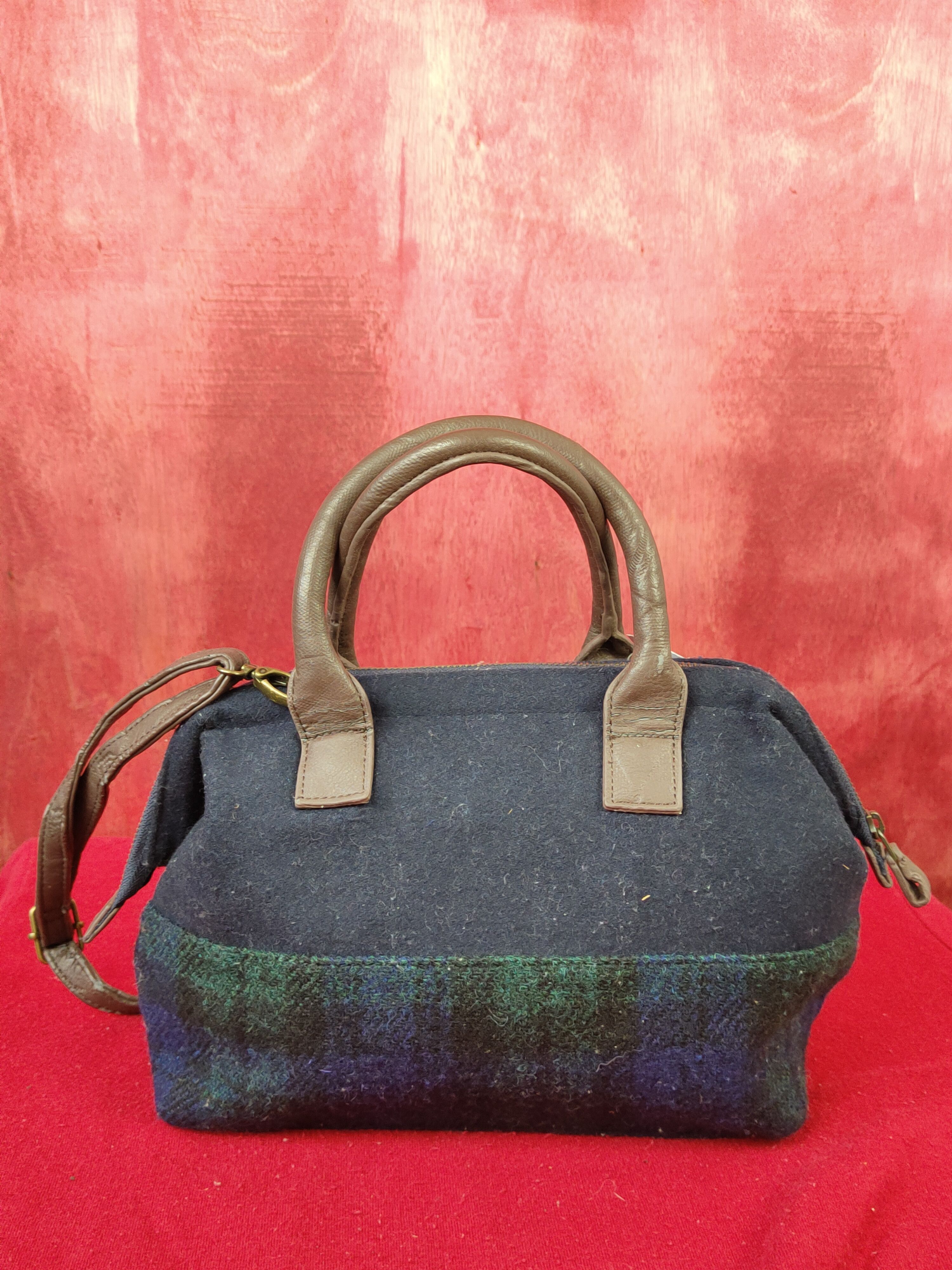 Harris Tweed Harris Tweed Dark Blue Tote & Crossbody Bag #SB042 Size ONE SIZE - 10 Thumbnail