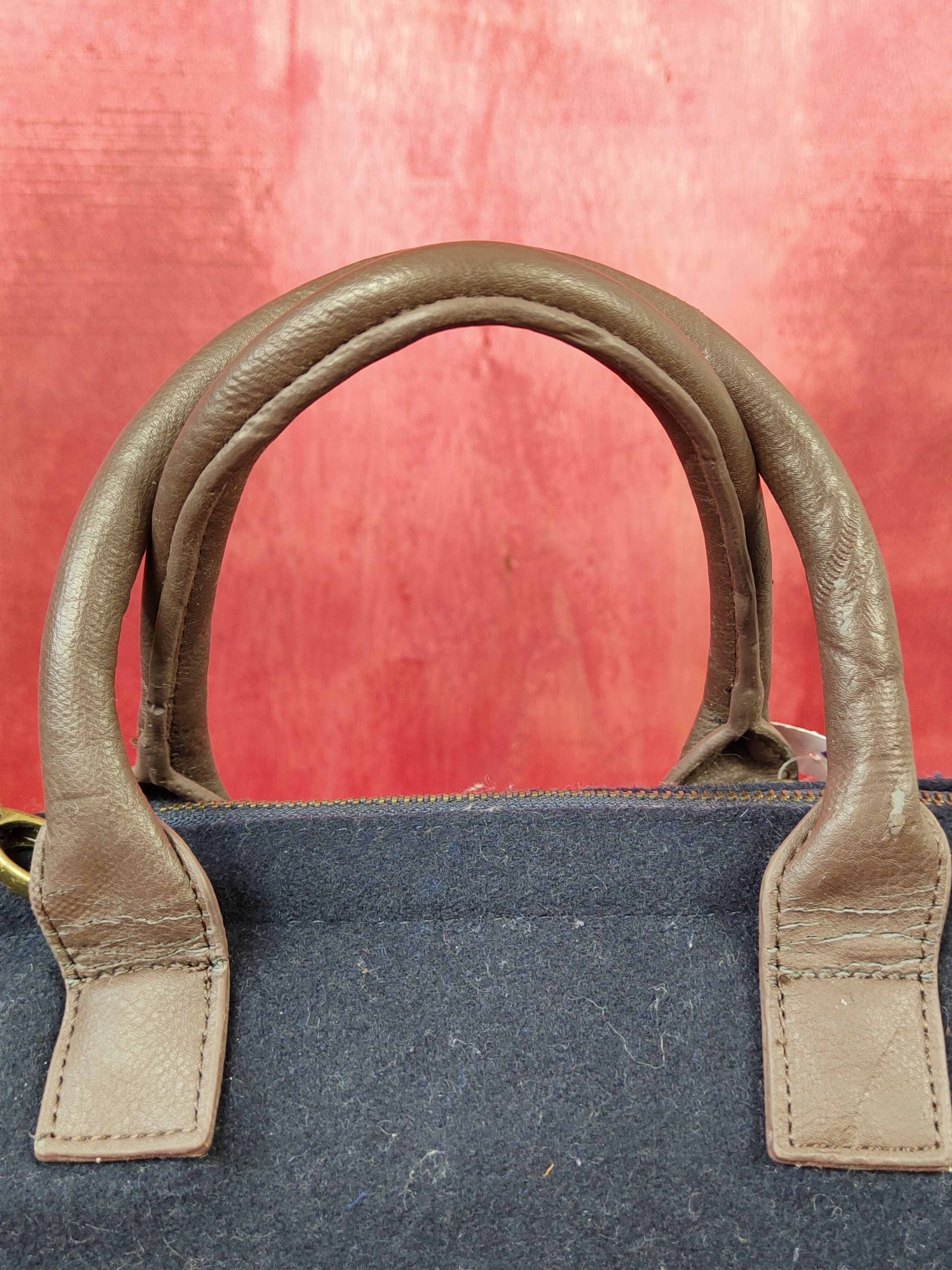 Harris Tweed Harris Tweed Dark Blue Tote & Crossbody Bag #SB042 Size ONE SIZE - 11 Thumbnail