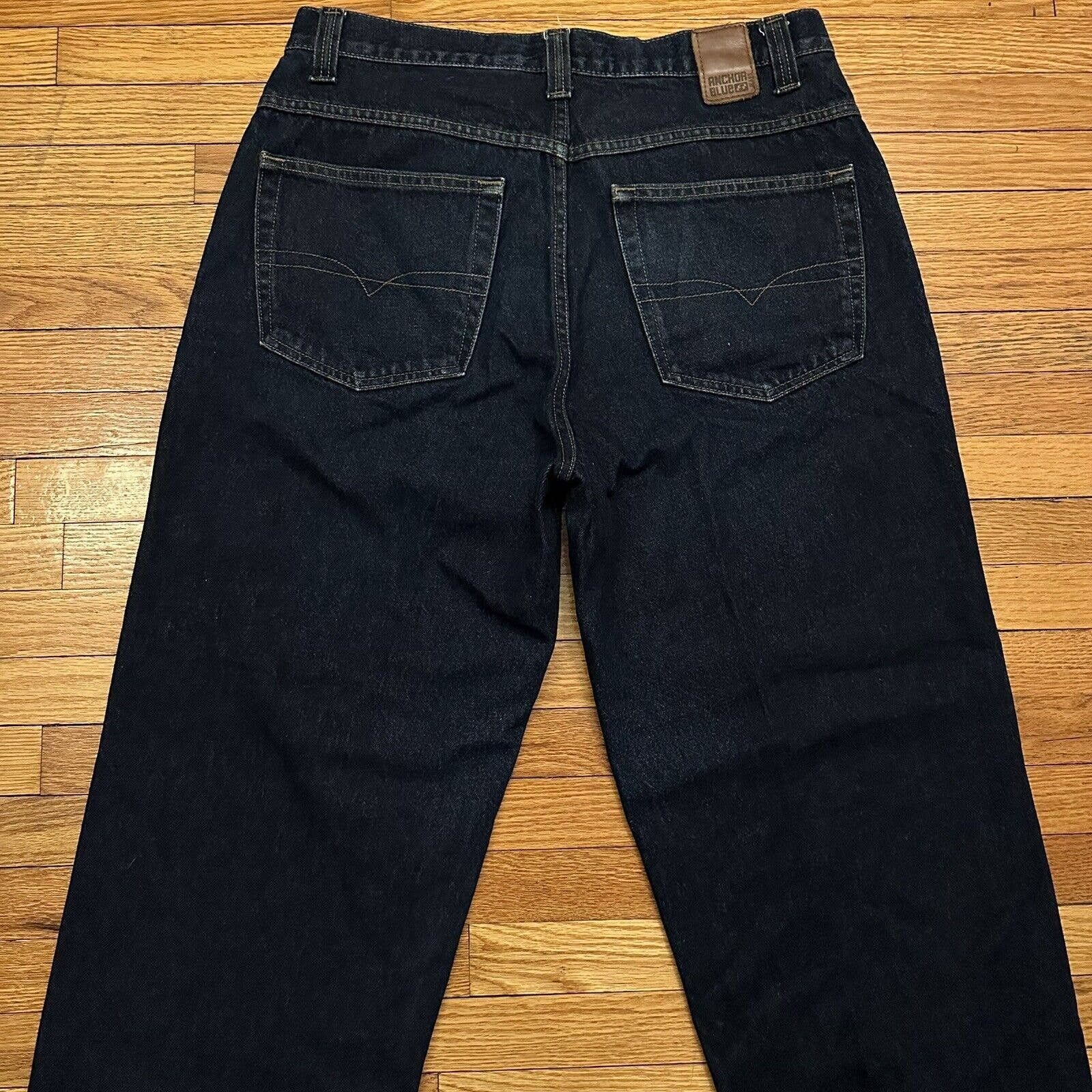 Vintage Anchor Blue Big Baggy Denim Jeans 34x30 Baggy Skater