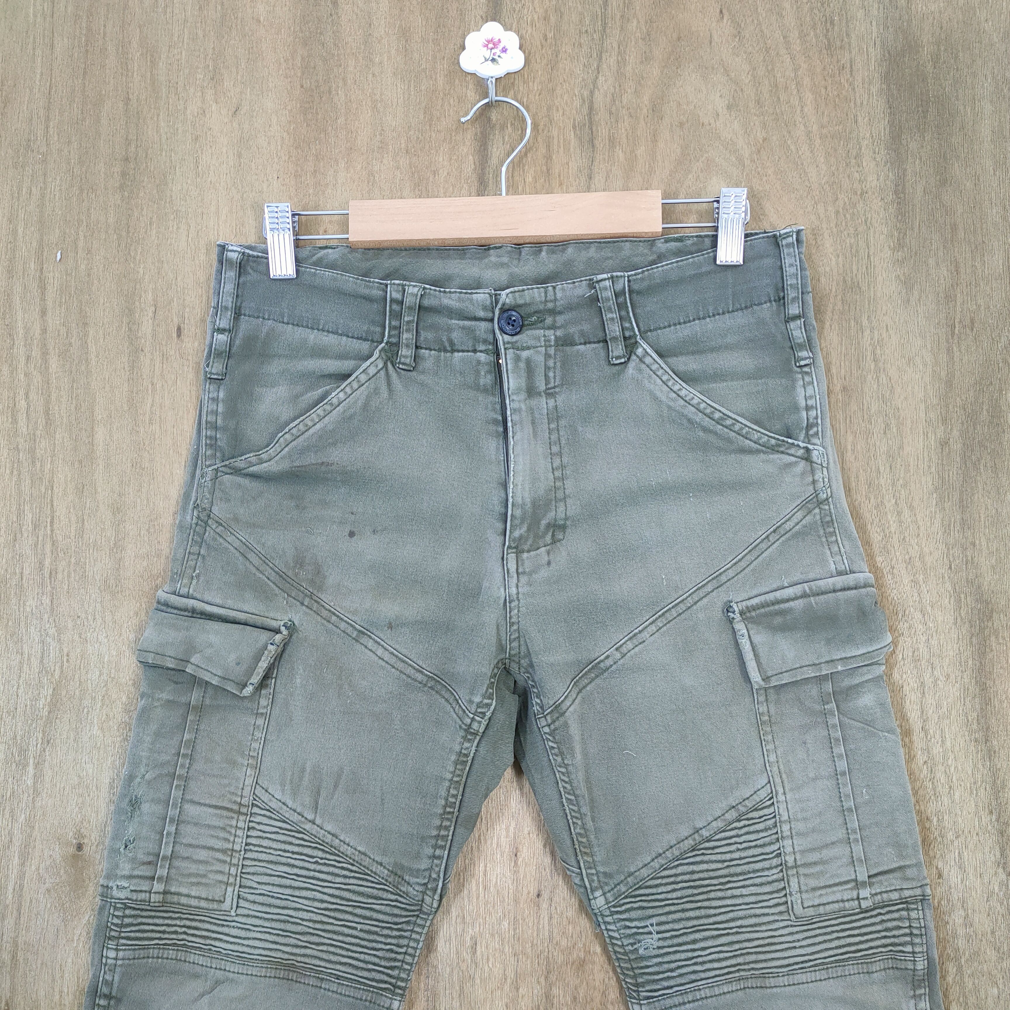 Japanese Brand VINTAGE JAPANESE FADED SKINNY CARGO PANTS Size US 29 - 2 Thumbnail