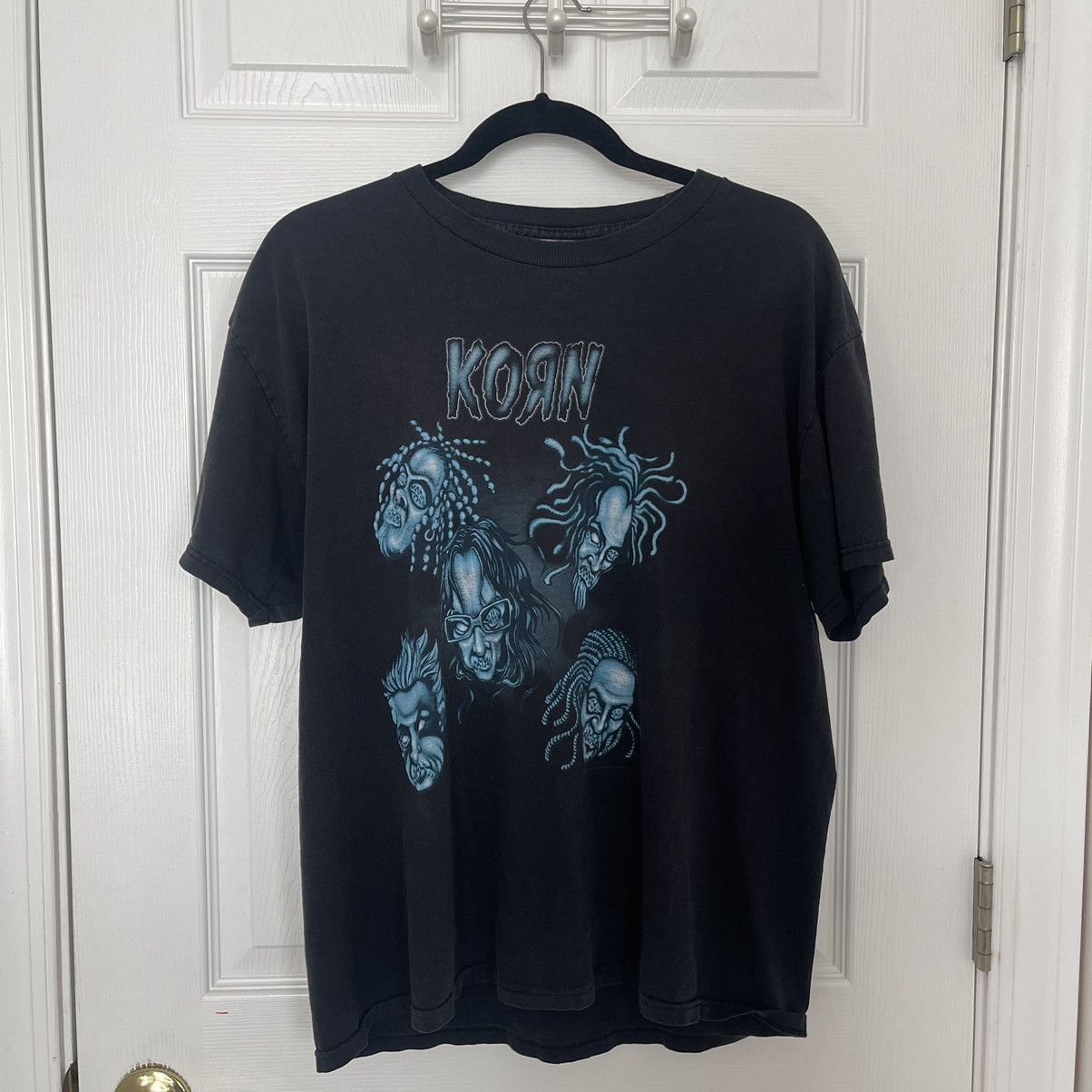 Gildan KORN Band T-shirt, Men's XXL equivalent. cotton black type Vintage Second Hand