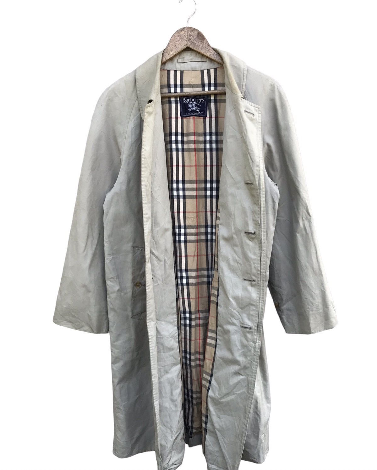VINTAGE BURBERRY NOVA CHECK TRENCH COAT JACKET