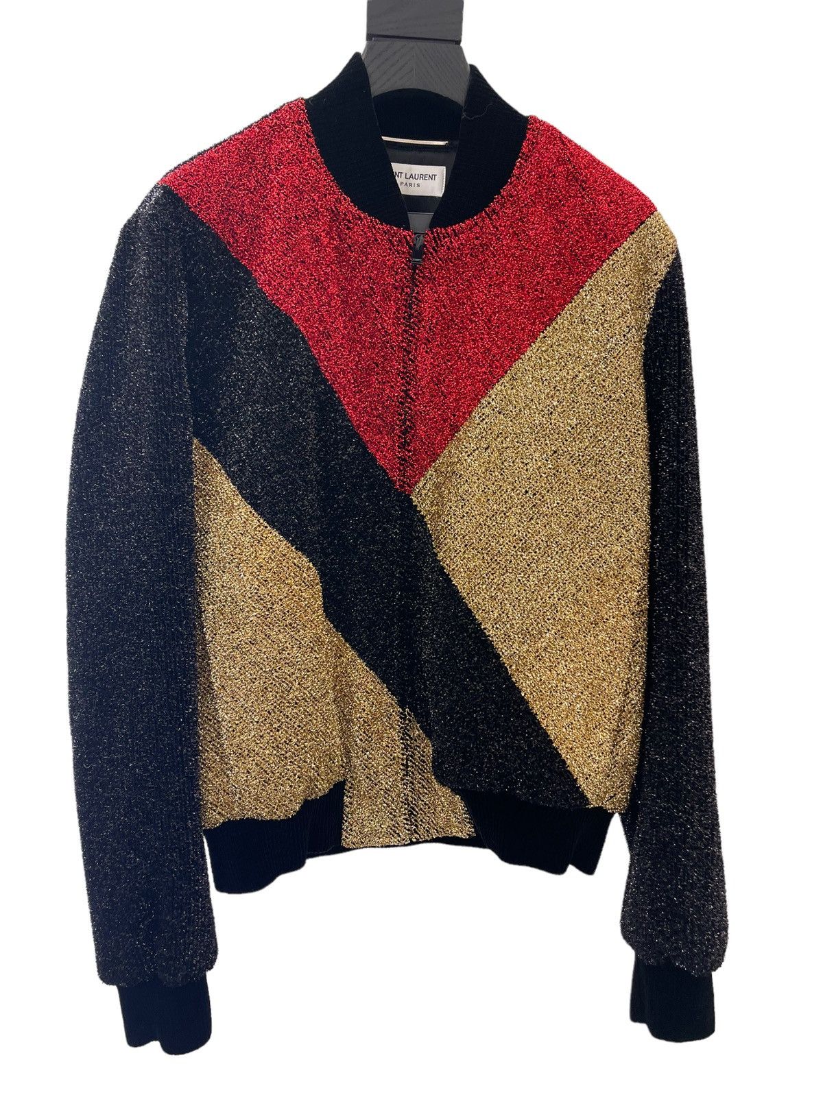 Saint Laurent Embroider Velvet Bomber Jacket