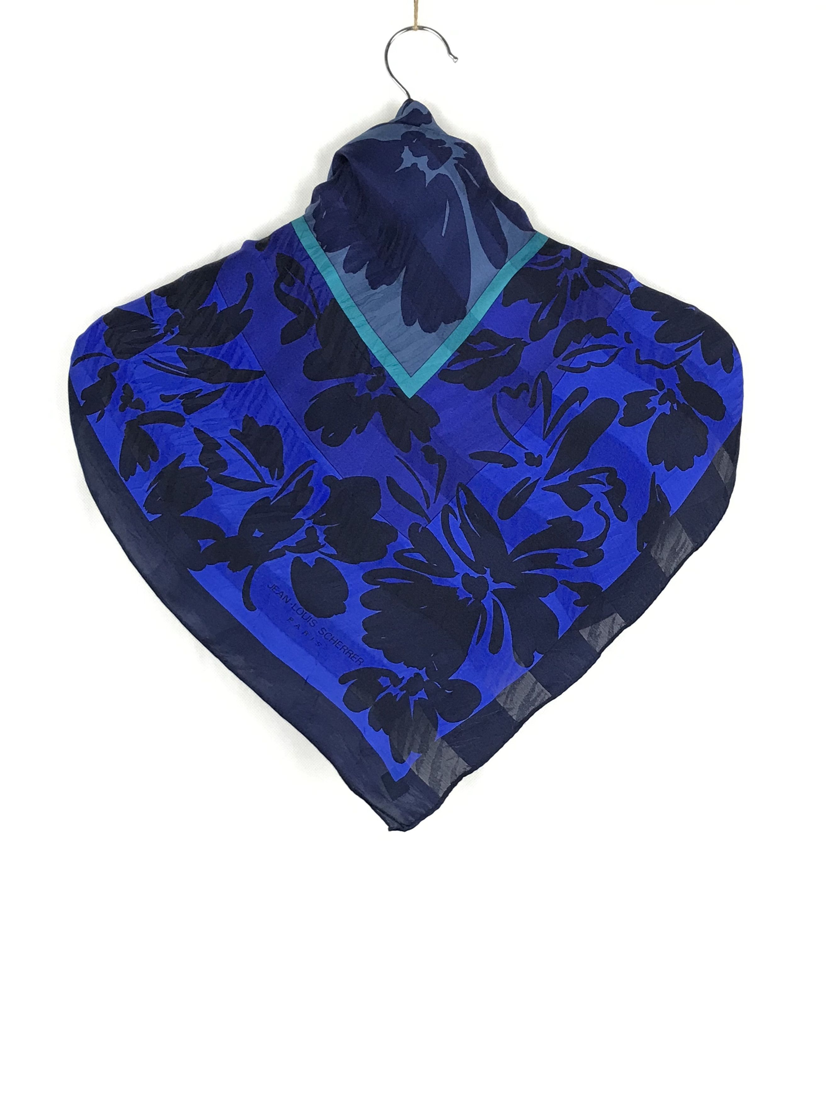 Vintage Jean Louis Scherrer Full Printed Floral Silk Scarf