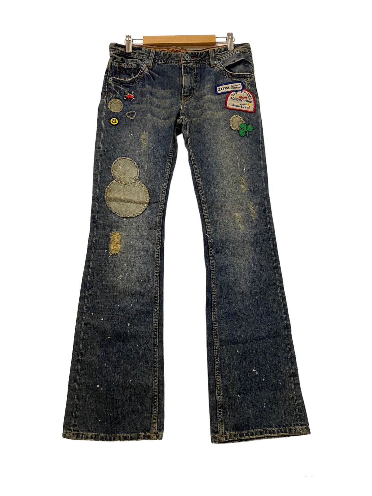 Vintage Boro Sashiko Back Number Bootcut Jeans
