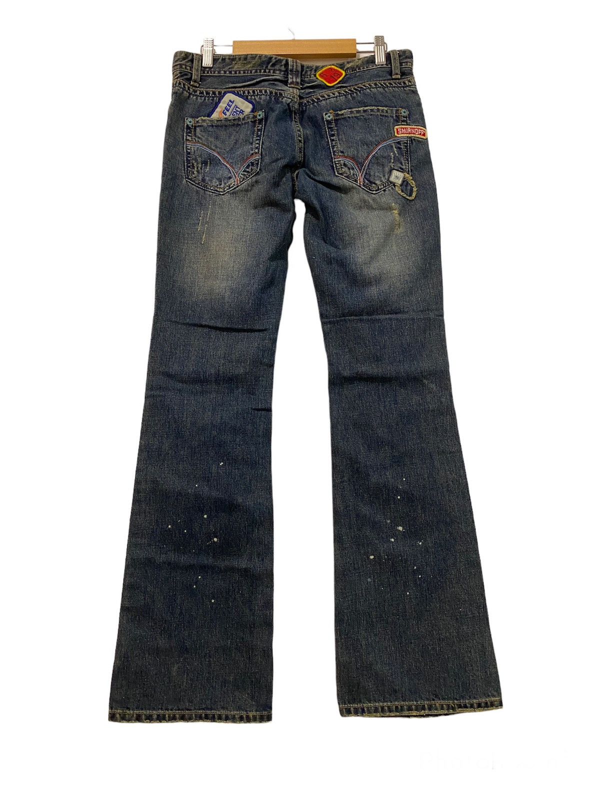 Japanese Brand Vintage Boro Sashiko Back Number Bootcut Jeans Size US 31 - 10 Thumbnail