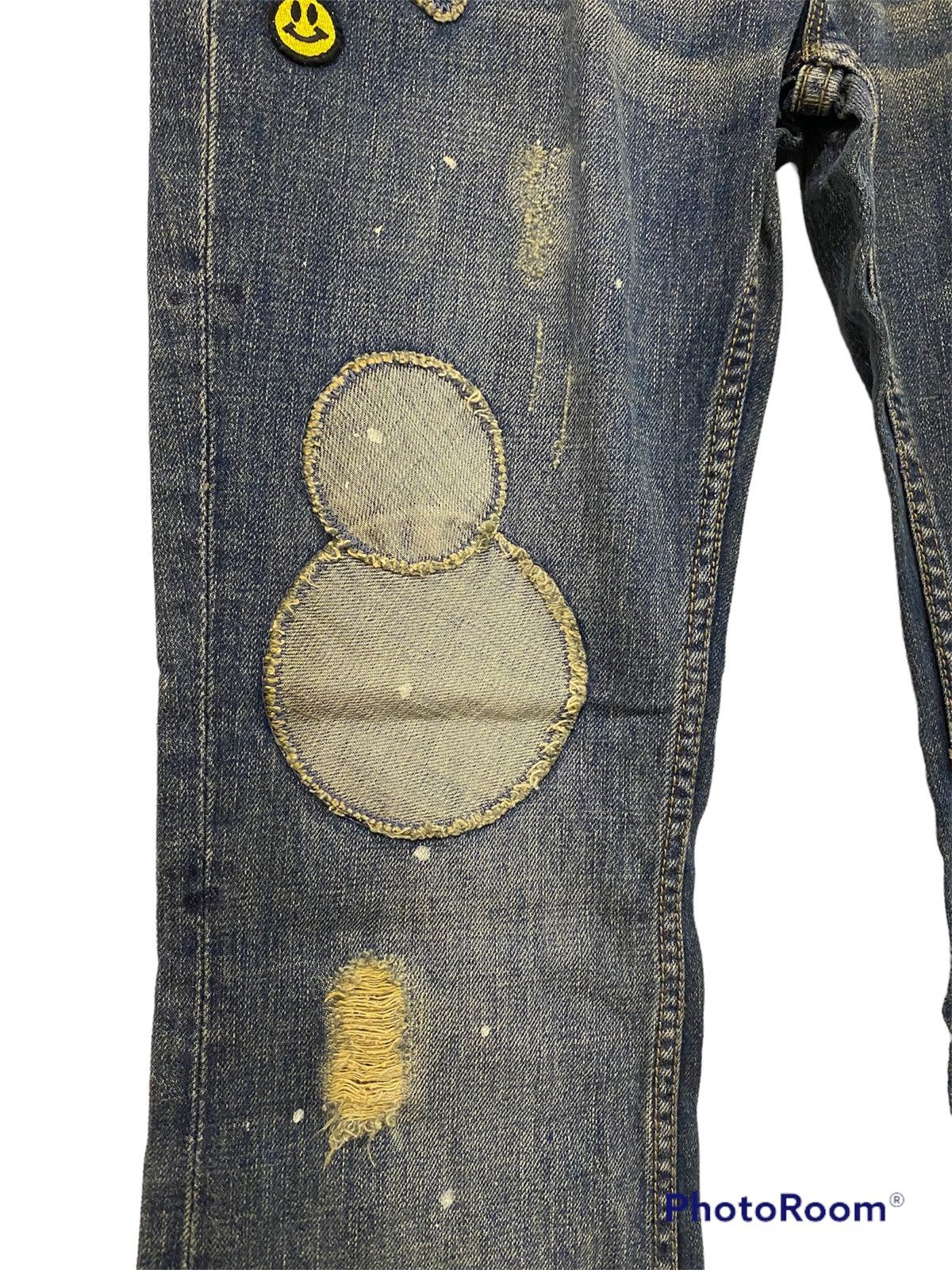 Japanese Brand Vintage Boro Sashiko Back Number Bootcut Jeans Size US 31 - 6 Thumbnail