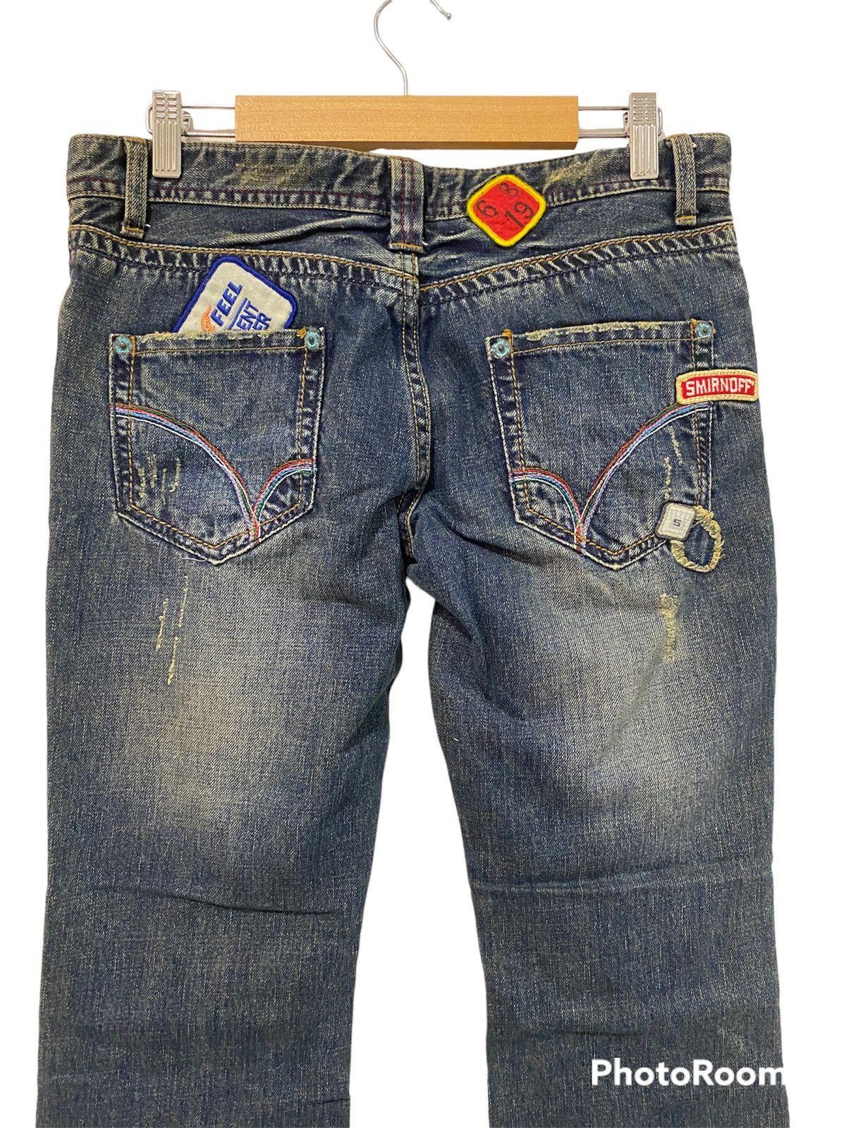 Japanese Brand Vintage Boro Sashiko Back Number Bootcut Jeans Size US 31 - 11 Thumbnail