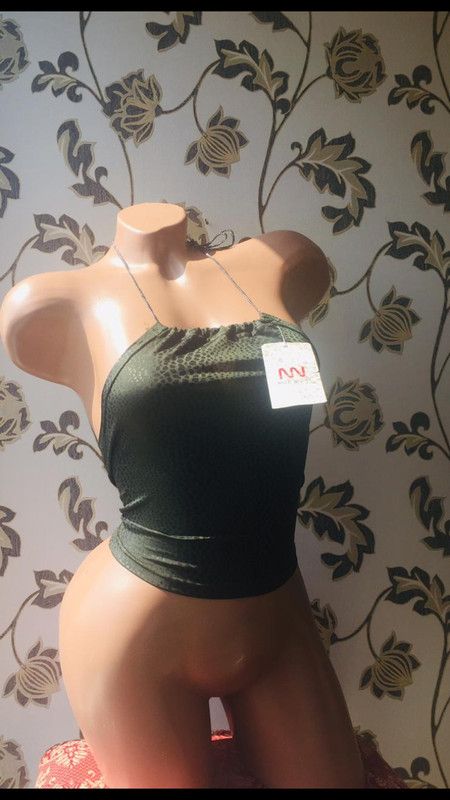 Other Forest Green Halter Crop top Lace up sz S Size S / US 4 / IT 40 - 5 Thumbnail