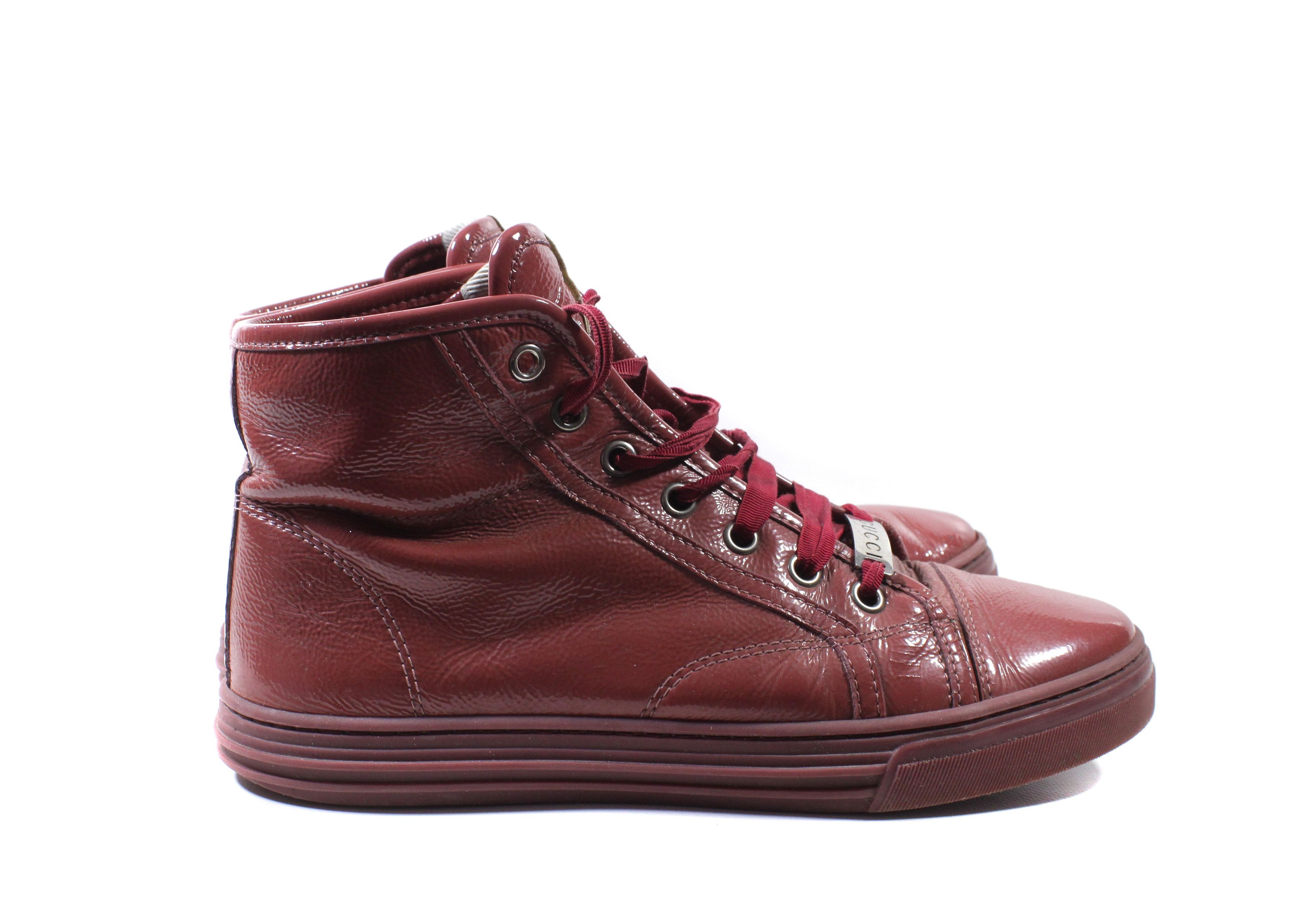Gucci Patent Leather Hi-Top Sneakers Size US 6 / IT 36 - 2 Thumbnail