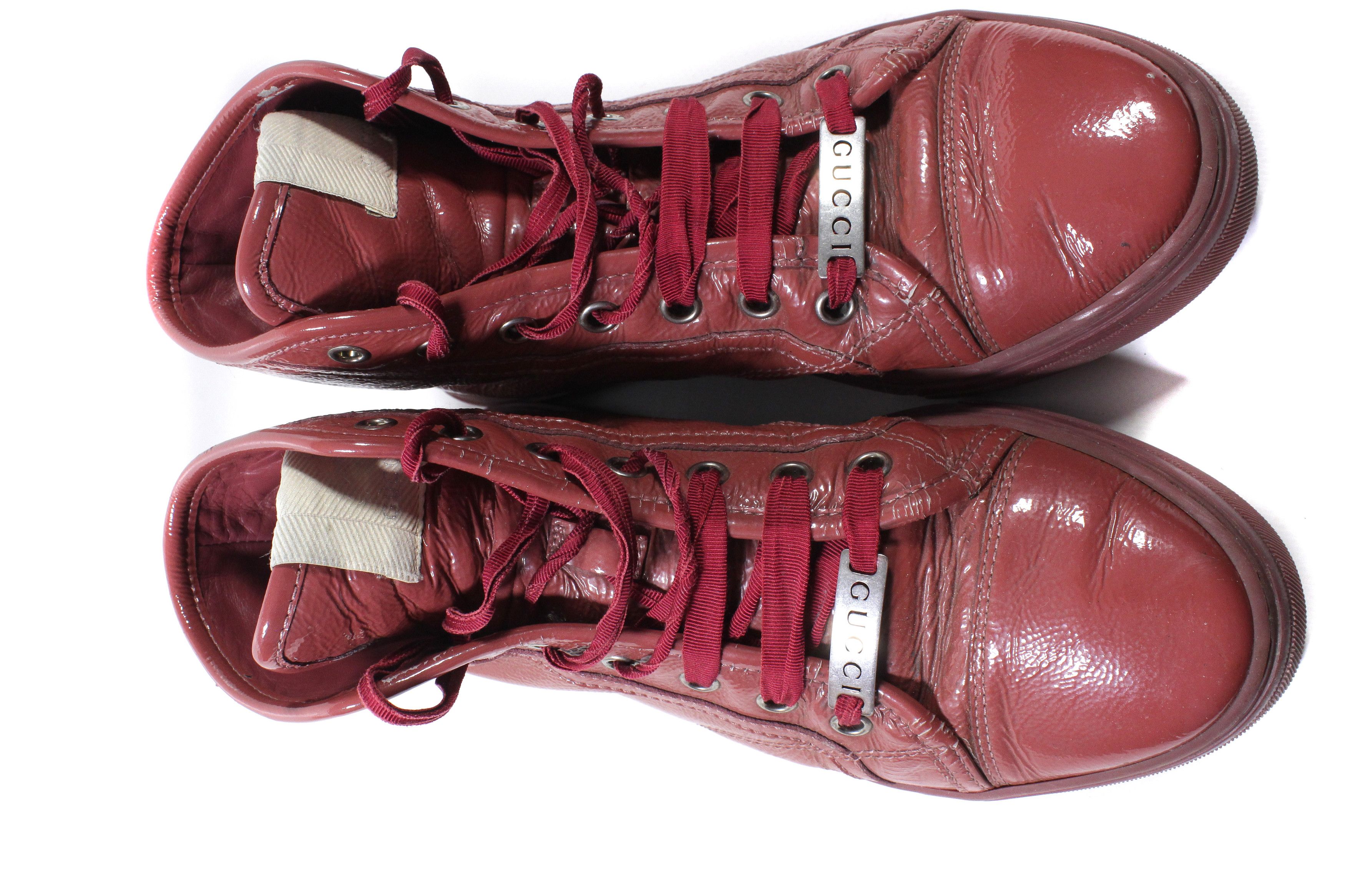 Gucci Patent Leather Hi-Top Sneakers Size US 6 / IT 36 - 5 Thumbnail