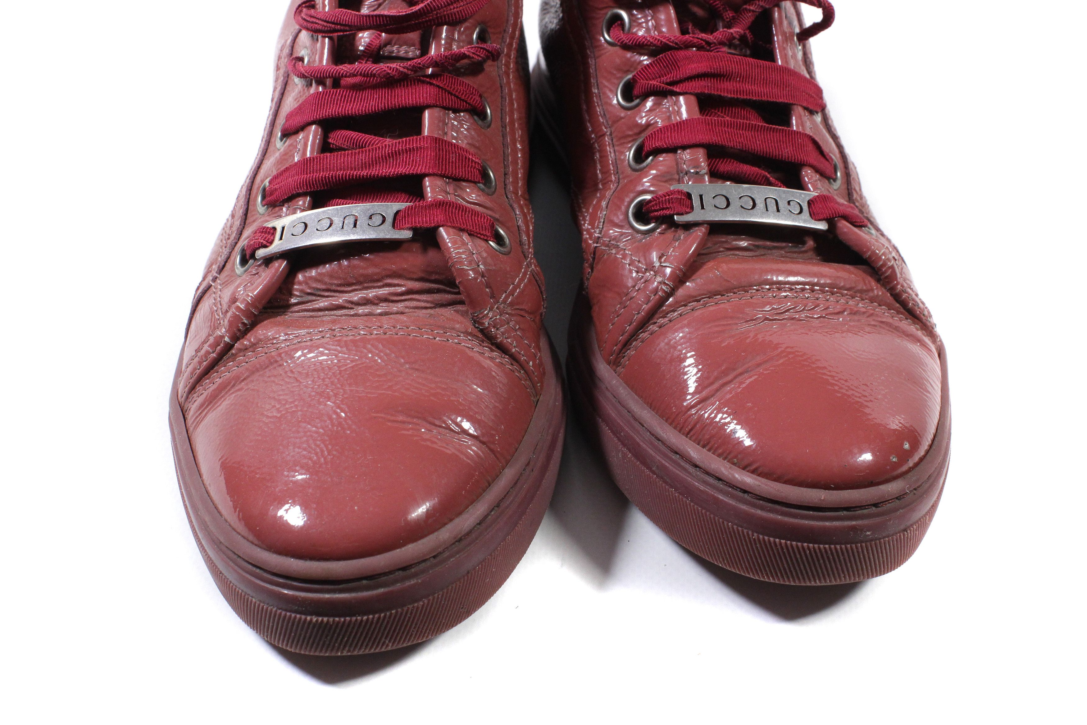 Gucci Patent Leather Hi-Top Sneakers Size US 6 / IT 36 - 4 Thumbnail
