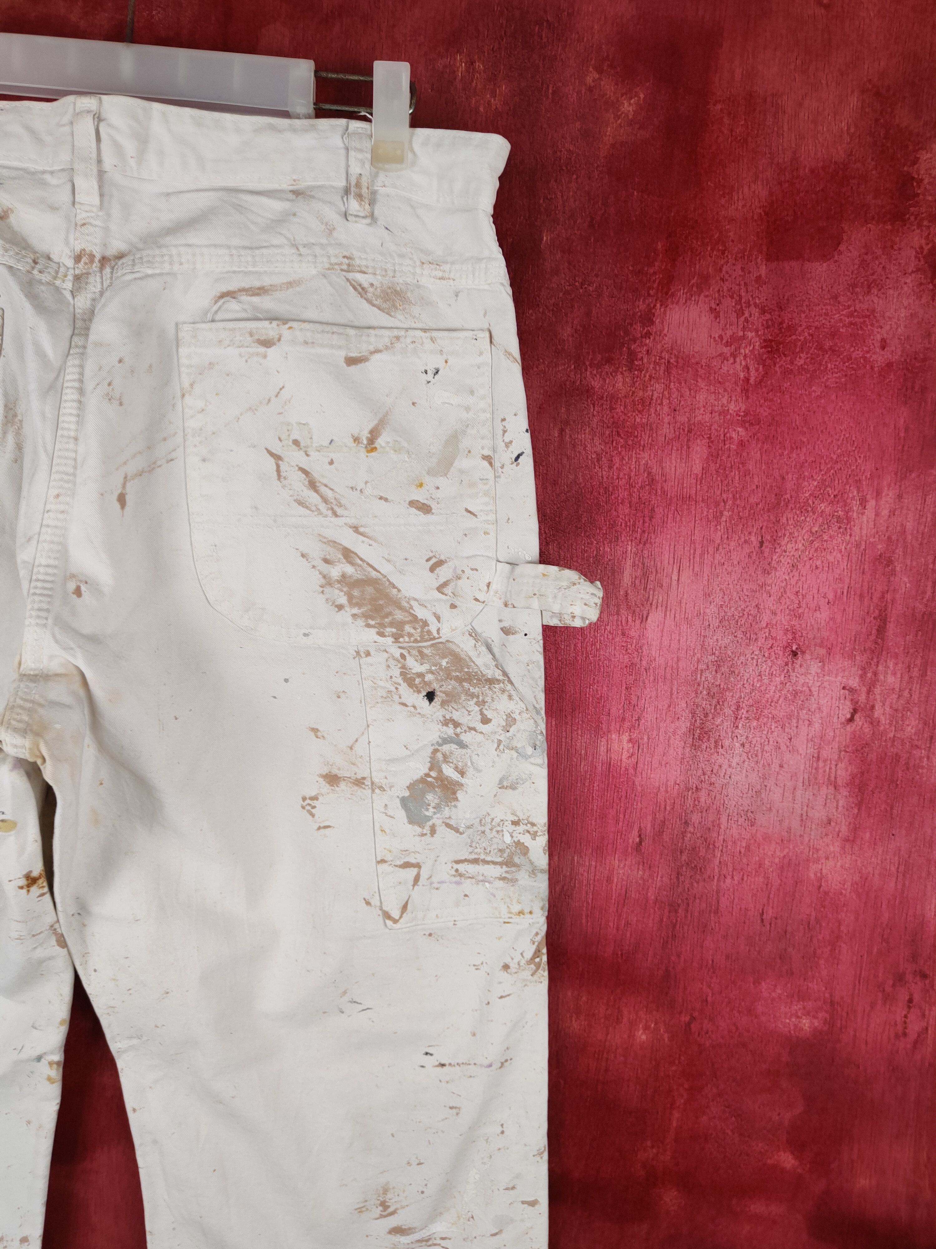 Dickies DL Dickies art painter White Ripped Denim Pants #243B Size US 33 - 11 Thumbnail