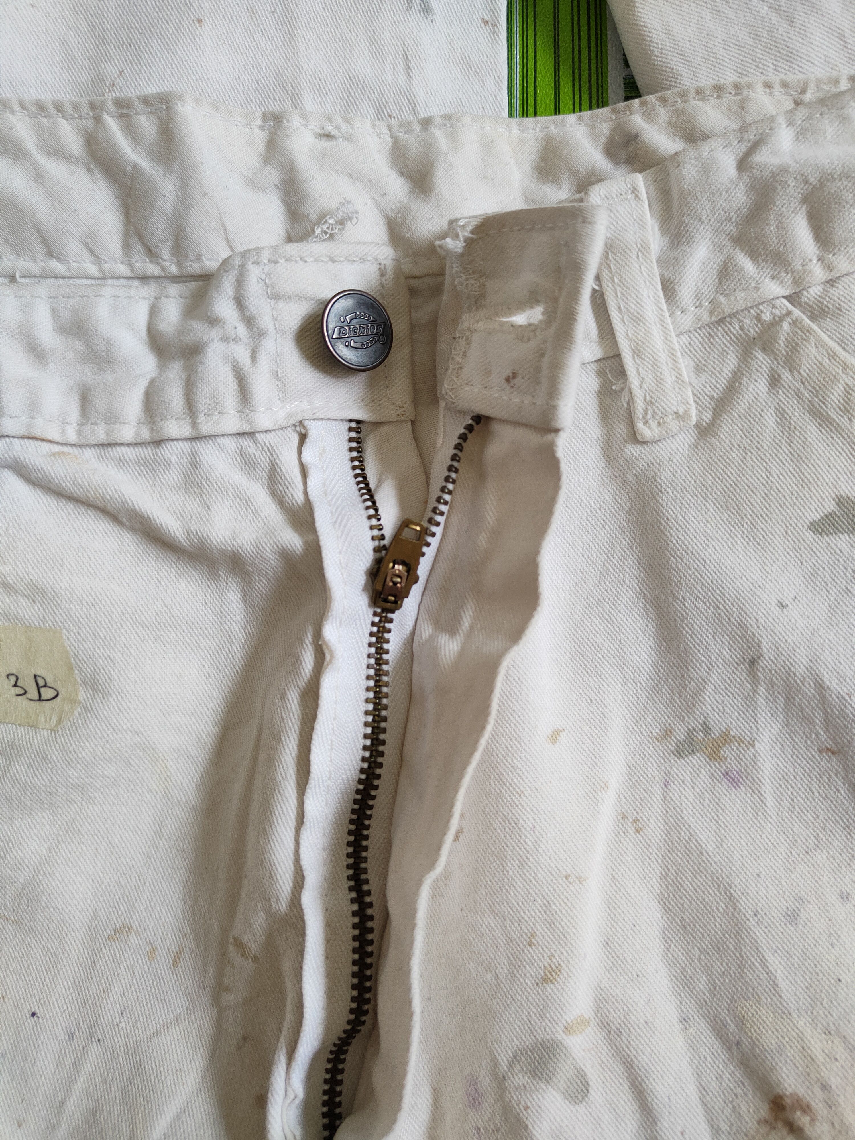 Dickies DL Dickies art painter White Ripped Denim Pants #243B Size US 33 - 13 Thumbnail