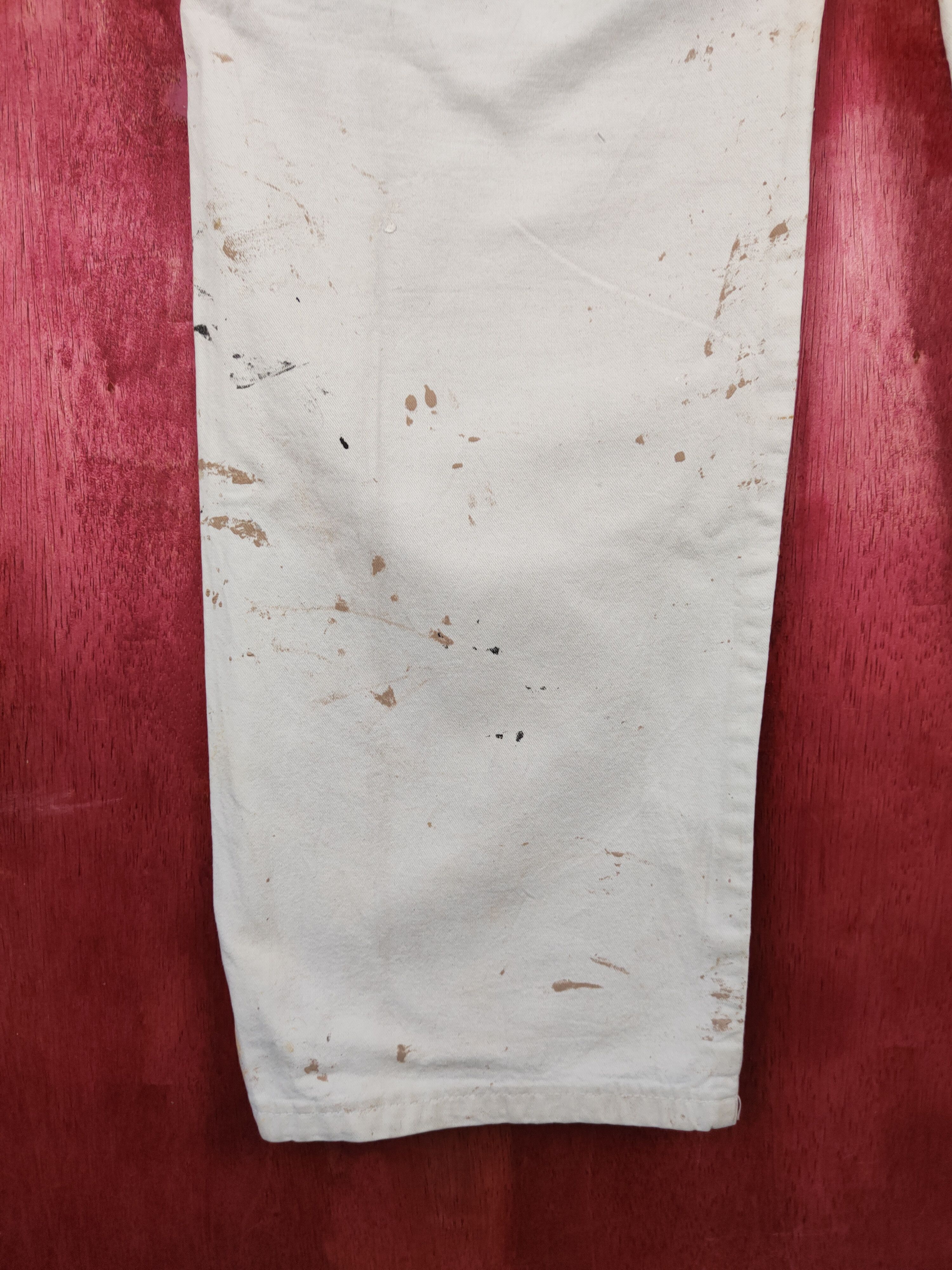 Dickies DL Dickies art painter White Ripped Denim Pants #243B Size US 33 - 10 Thumbnail