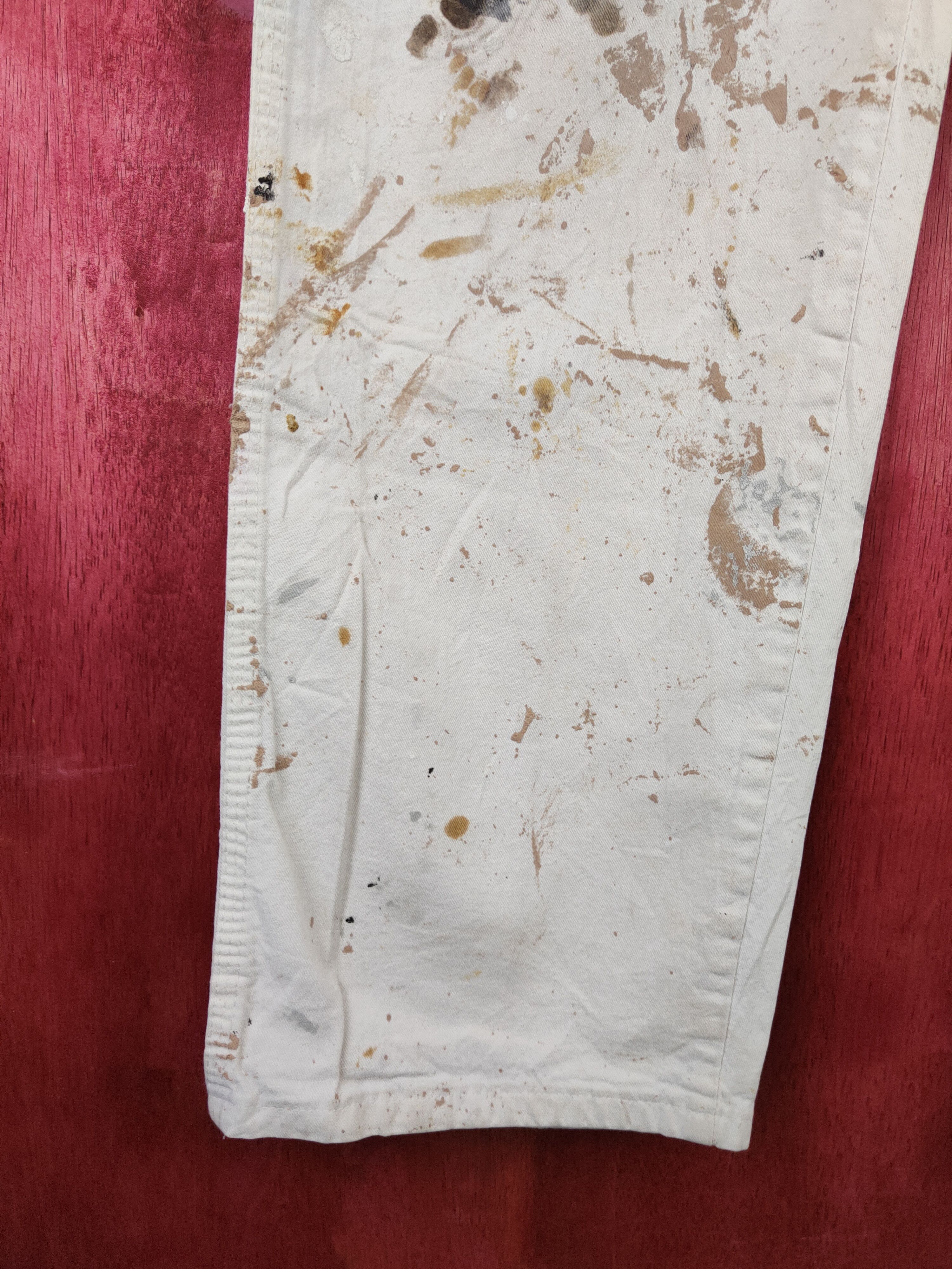 Dickies DL Dickies art painter White Ripped Denim Pants #243B Size US 33 - 4 Thumbnail