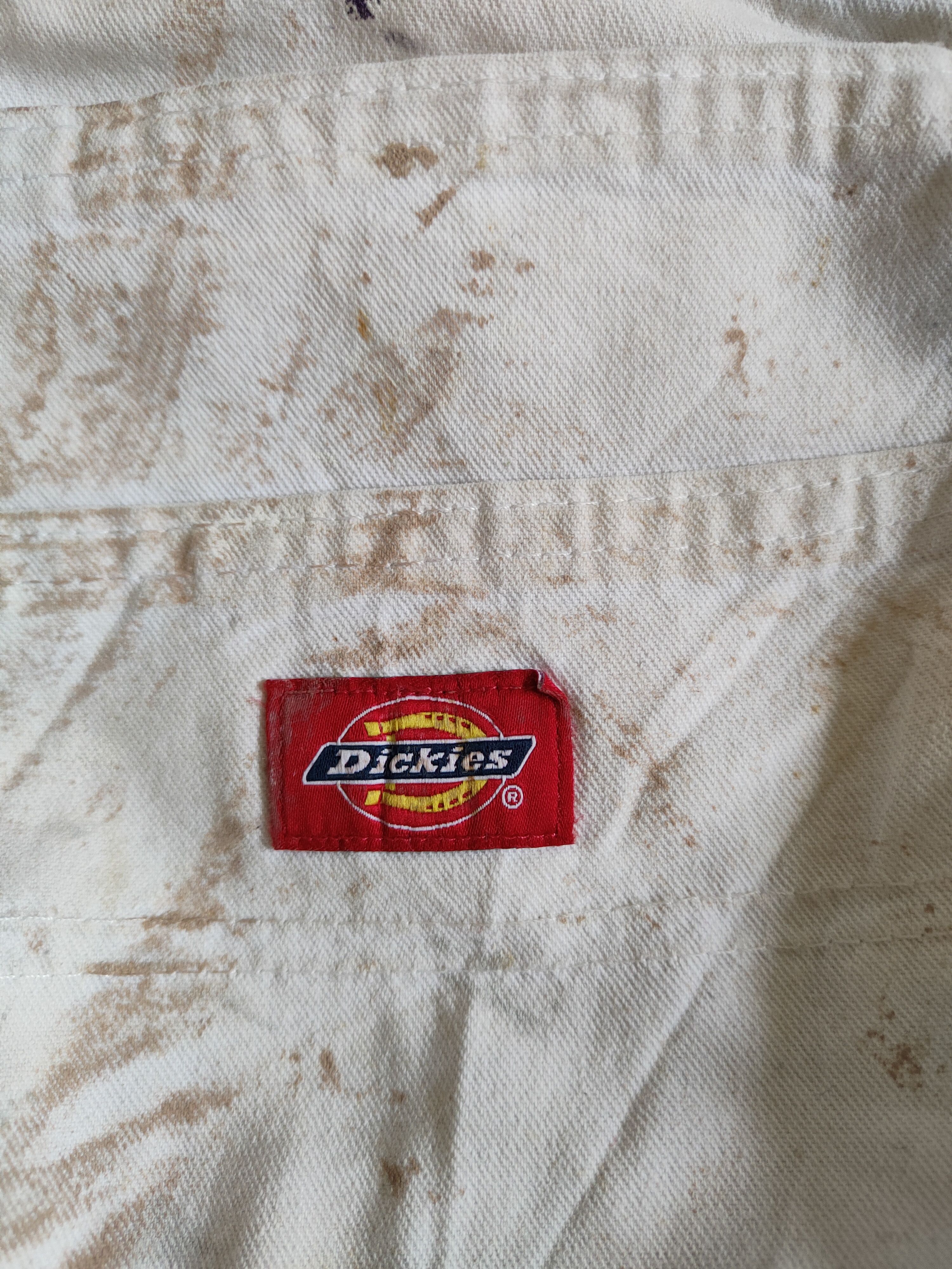 Dickies DL Dickies art painter White Ripped Denim Pants #243B Size US 33 - 15 Thumbnail