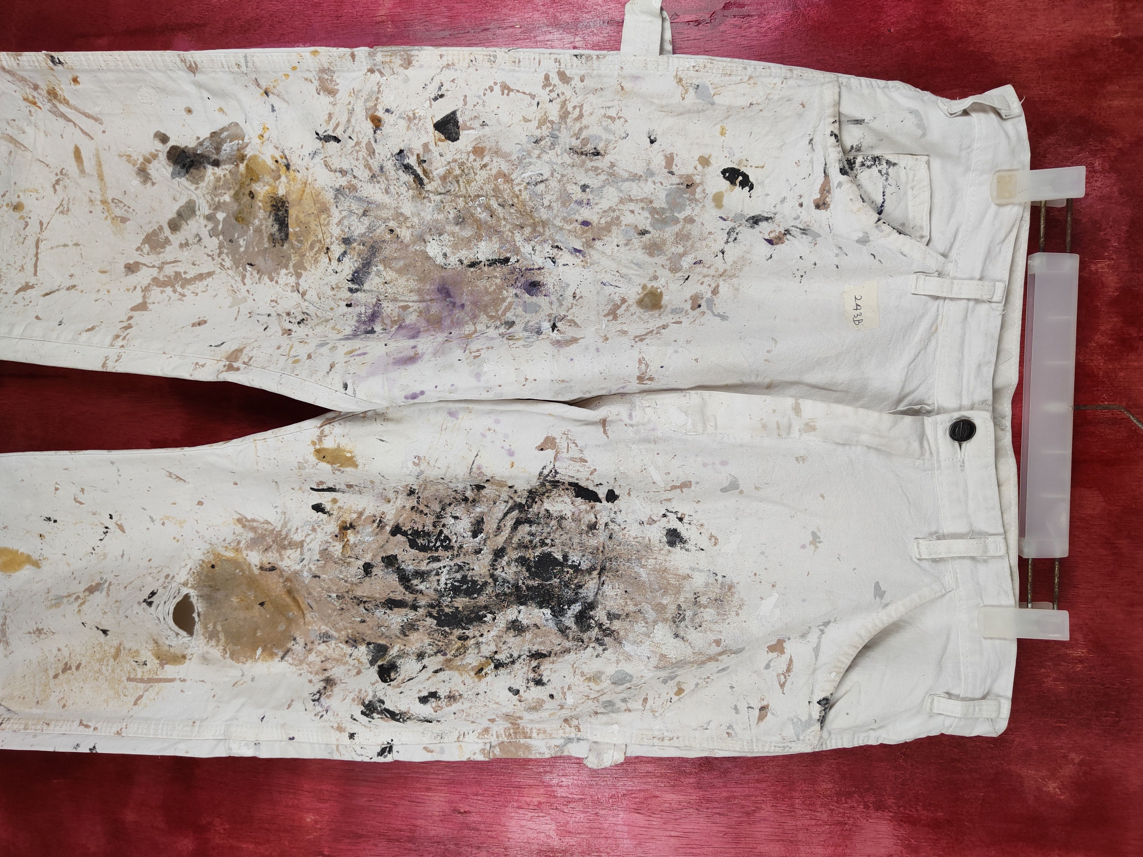 Dickies DL Dickies art painter White Ripped Denim Pants #243B Size US 33 - 2 Thumbnail