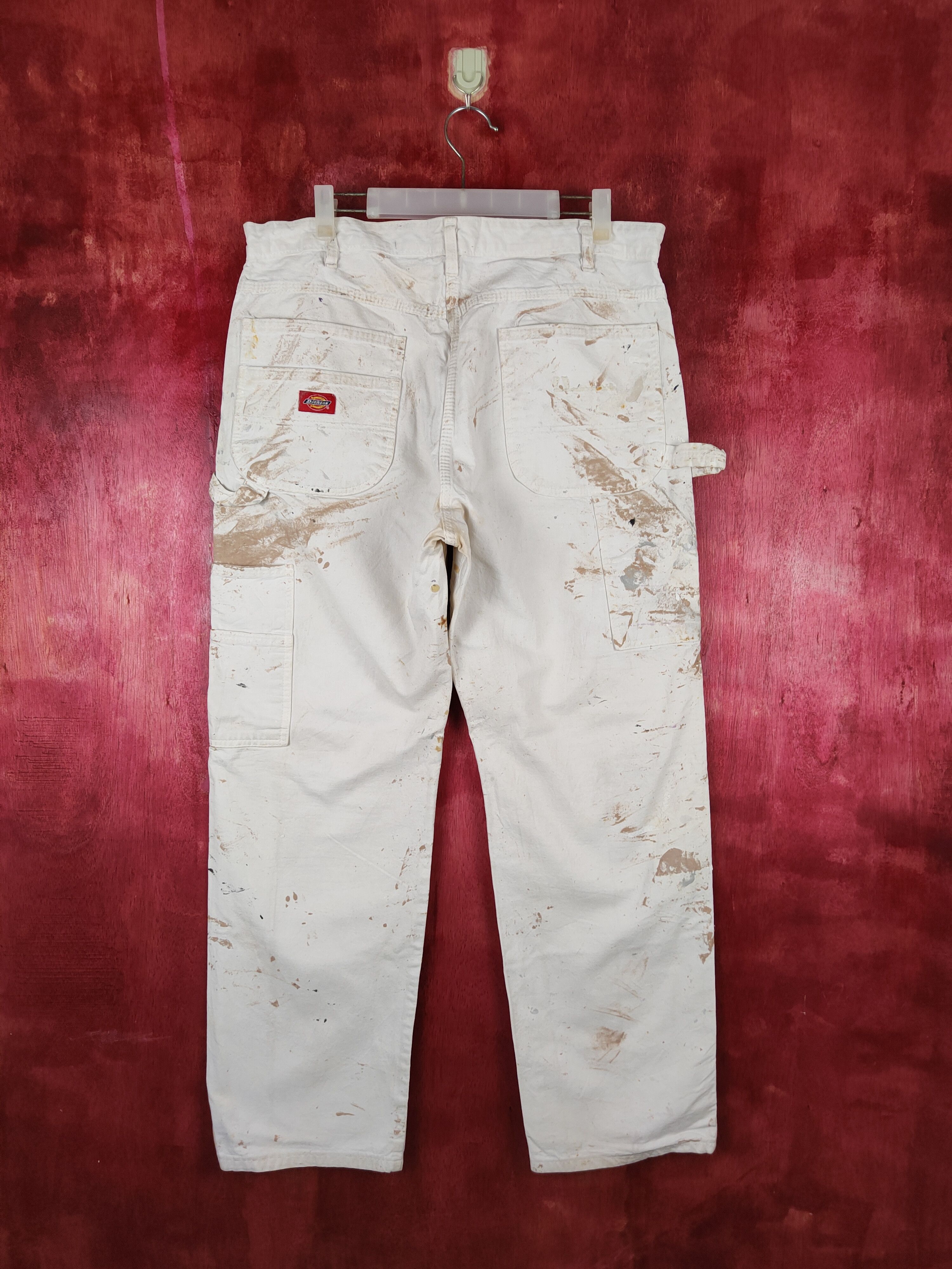 Dickies DL Dickies art painter White Ripped Denim Pants #243B Size US 33 - 8 Thumbnail