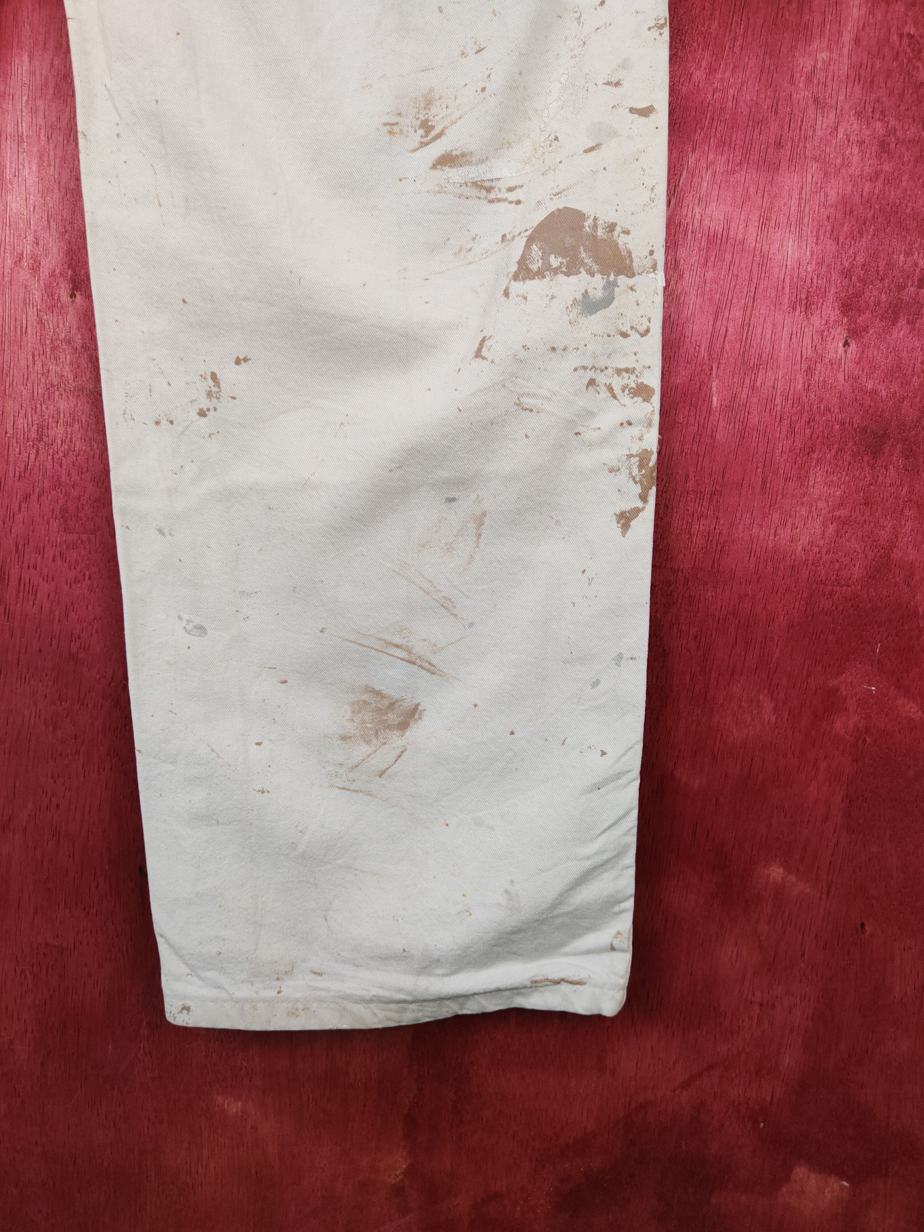 Dickies DL Dickies art painter White Ripped Denim Pants #243B Size US 33 - 12 Thumbnail
