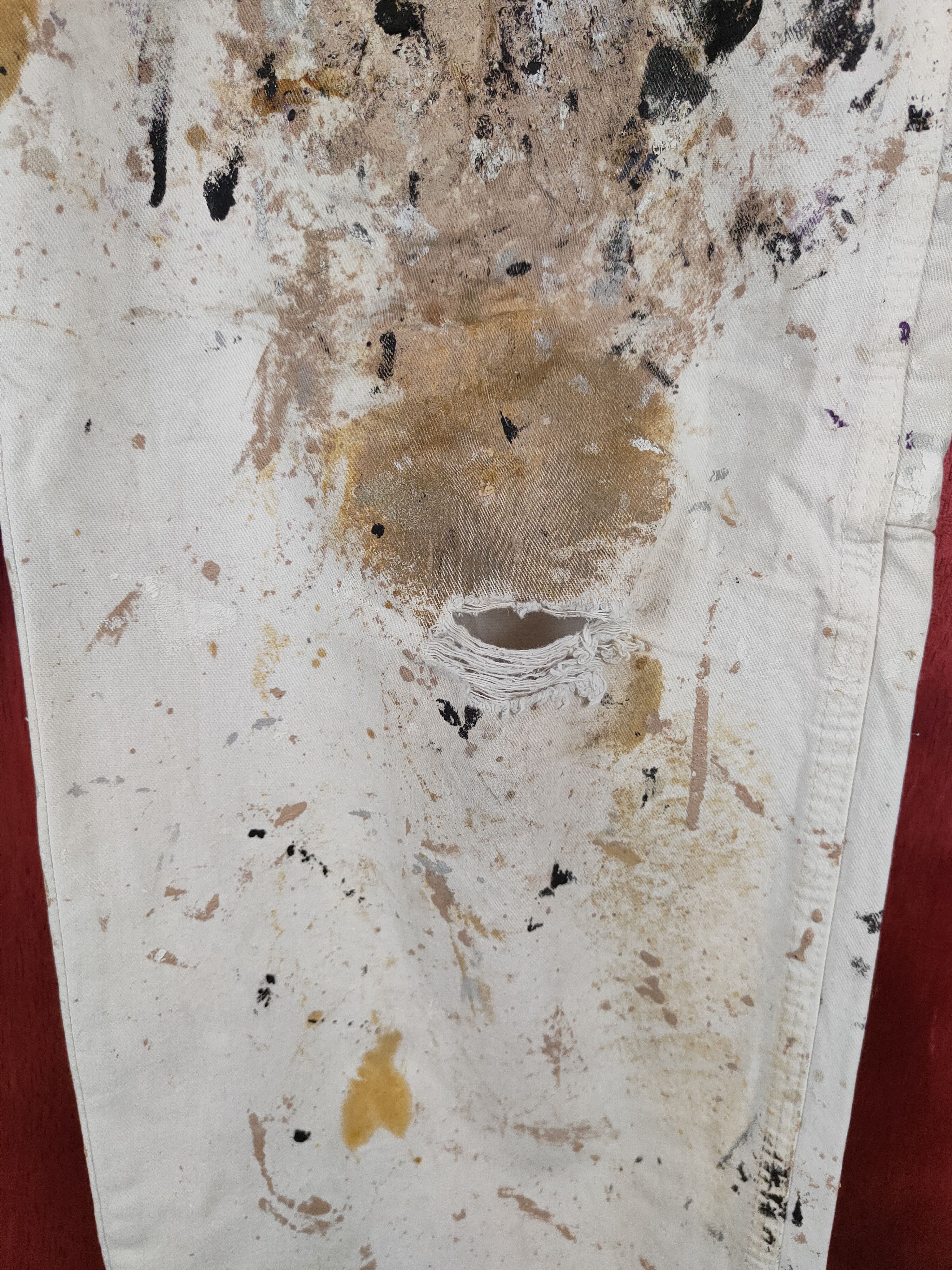 Dickies DL Dickies art painter White Ripped Denim Pants #243B Size US 33 - 5 Thumbnail