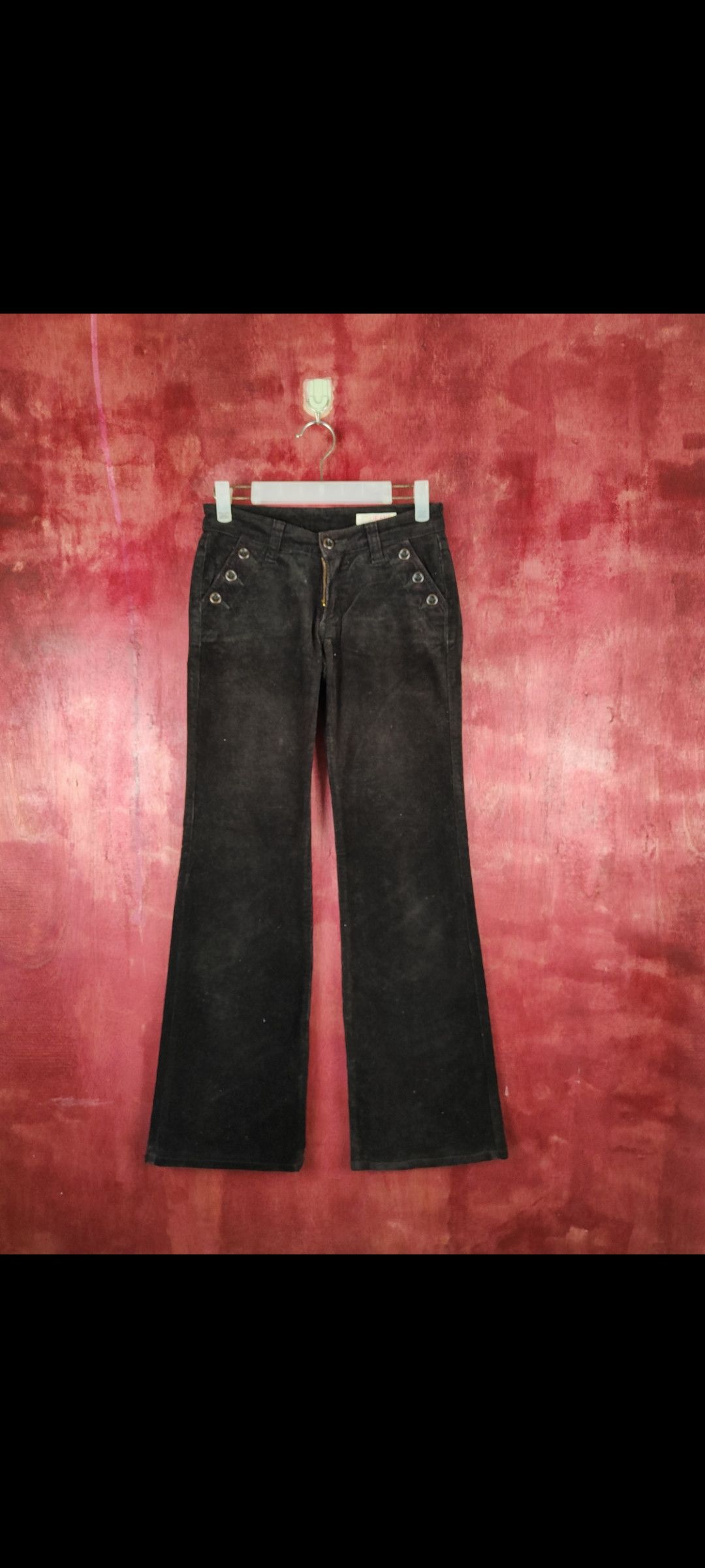 Japanese Brand Ru Jeans Color Dark Brown Multi Pocket Corduroy Pants #247B Size 29" - 1 Thumbnail