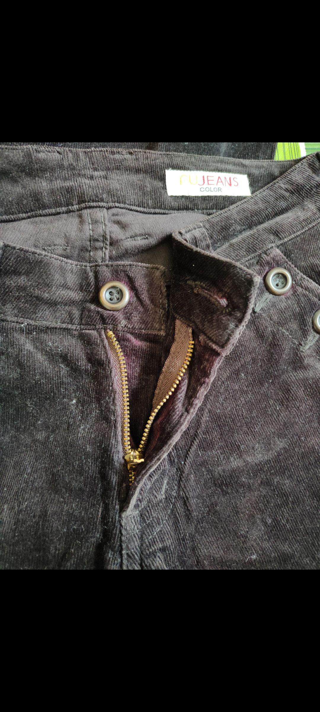 Japanese Brand Ru Jeans Color Dark Brown Multi Pocket Corduroy Pants #247B Size 29" - 12 Thumbnail