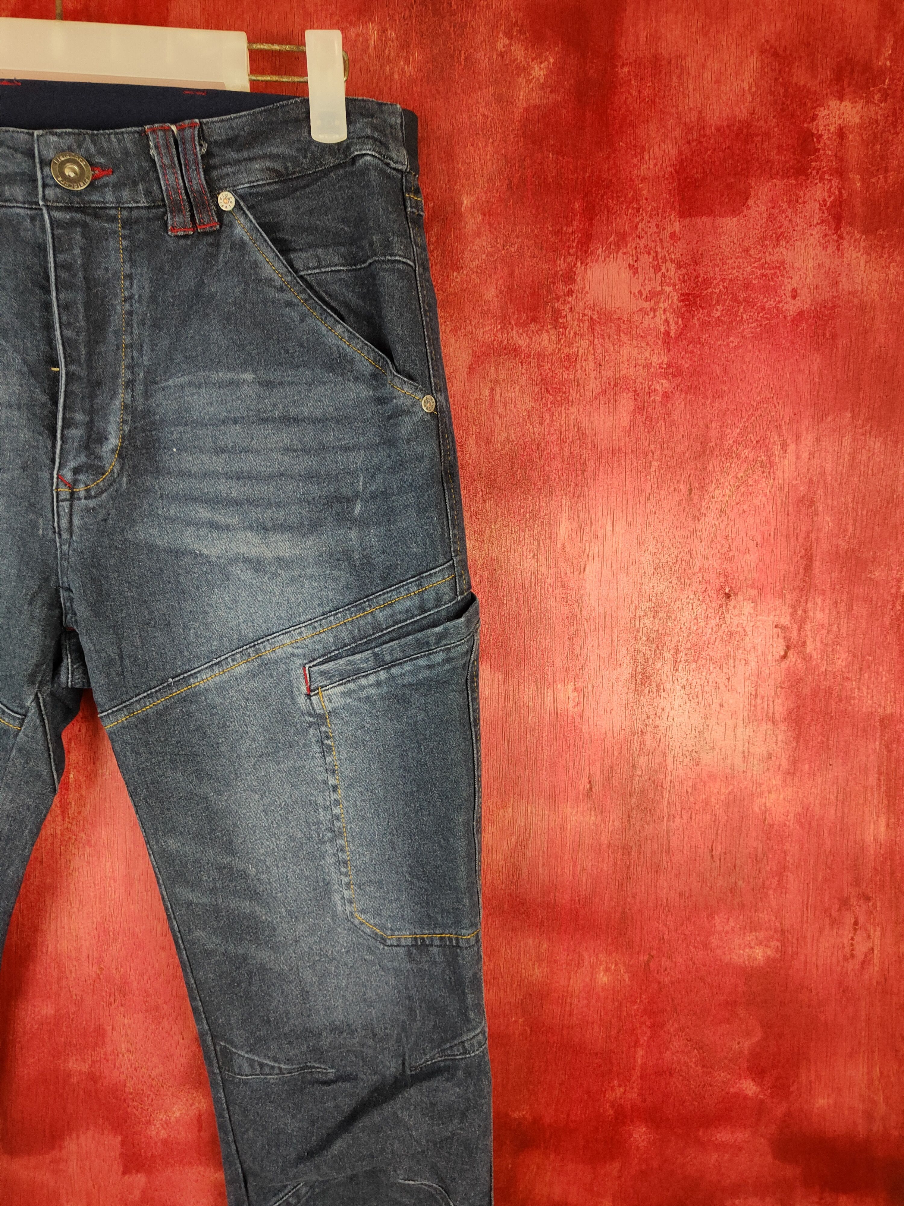 Japanese Brand FieldCore Faded Multi Pocket Tactical Cargo Denim #248B Size US 28 / EU 44 - 5 Thumbnail