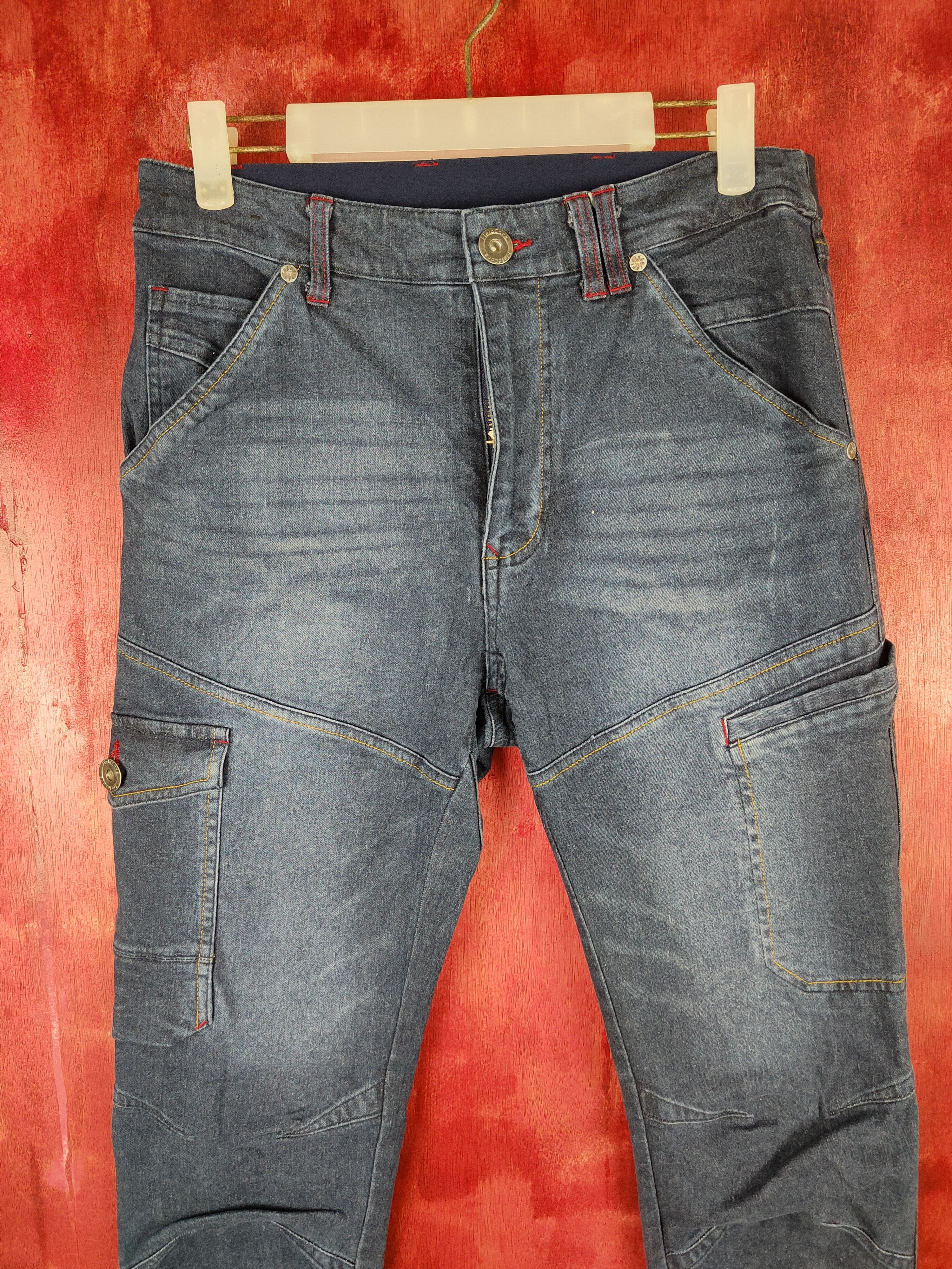 Japanese Brand FieldCore Faded Multi Pocket Tactical Cargo Denim #248B Size US 28 / EU 44 - 2 Thumbnail