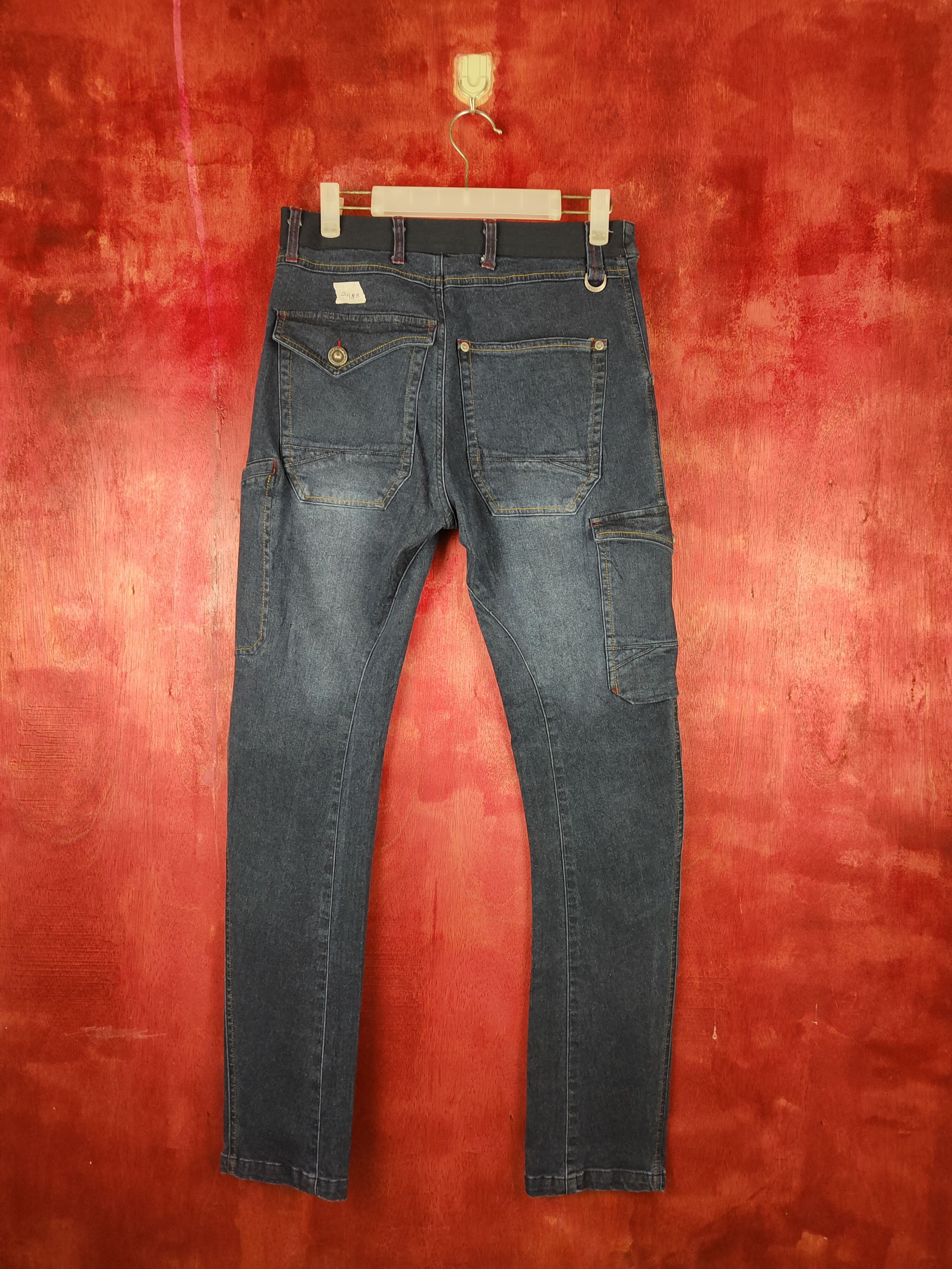 Japanese Brand FieldCore Faded Multi Pocket Tactical Cargo Denim #248B Size US 28 / EU 44 - 7 Thumbnail