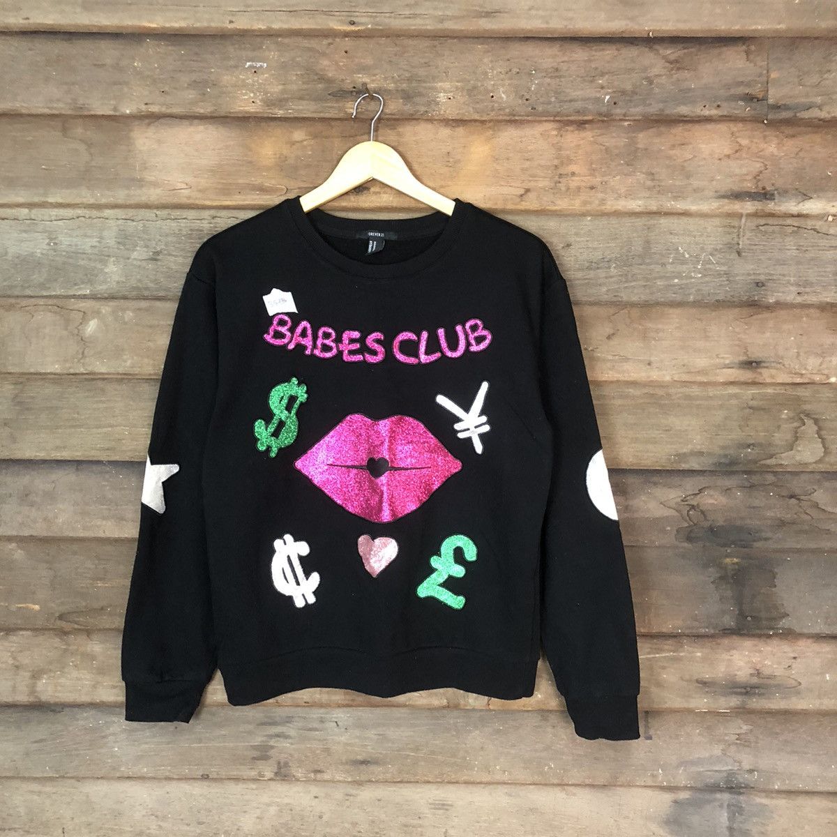 Forever 21 Forever 21 Babes Club Money Black Sweatshirt #352B Size M / US 6-8 / IT 42-44 - 1 Thumbnail
