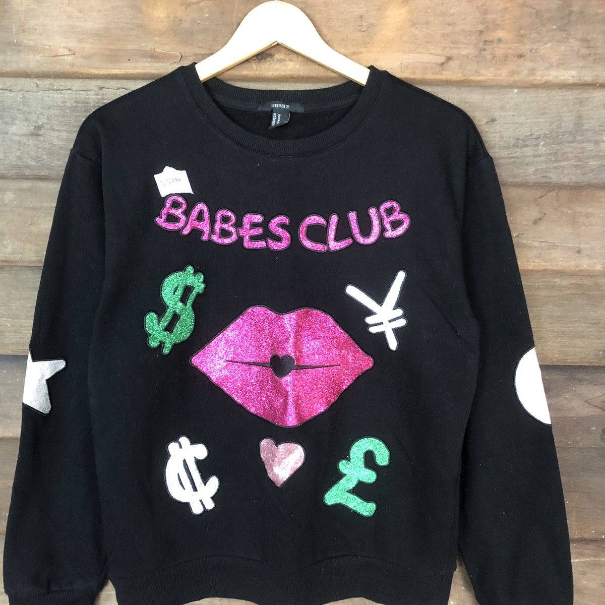 Forever 21 Forever 21 Babes Club Money Black Sweatshirt #352B Size M / US 6-8 / IT 42-44 - 6 Thumbnail