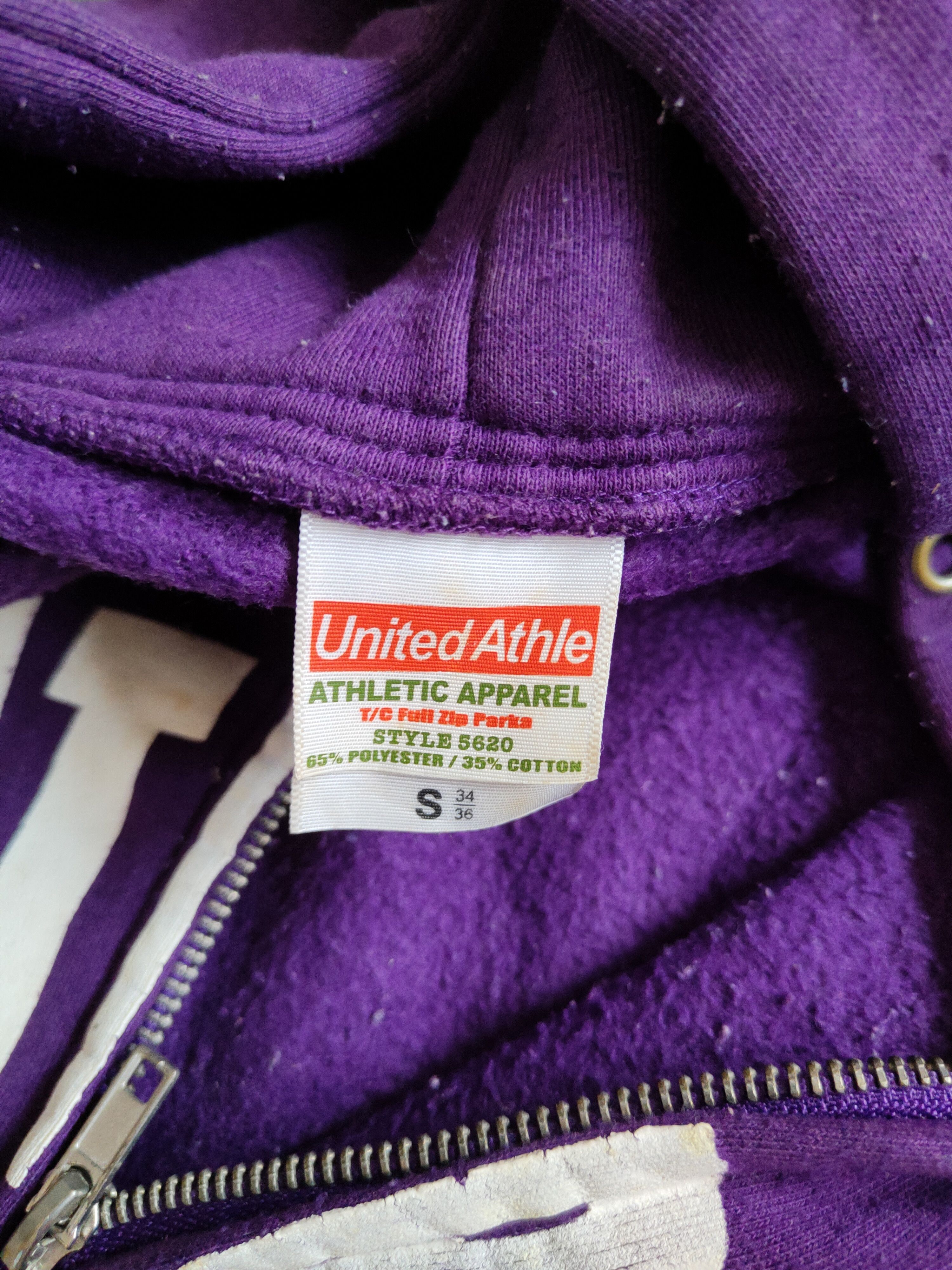 Japanese Brand United Athle Purple Flatback Hoodie Sweater #469B Size US S / EU 44-46 / 1 - 13 Thumbnail