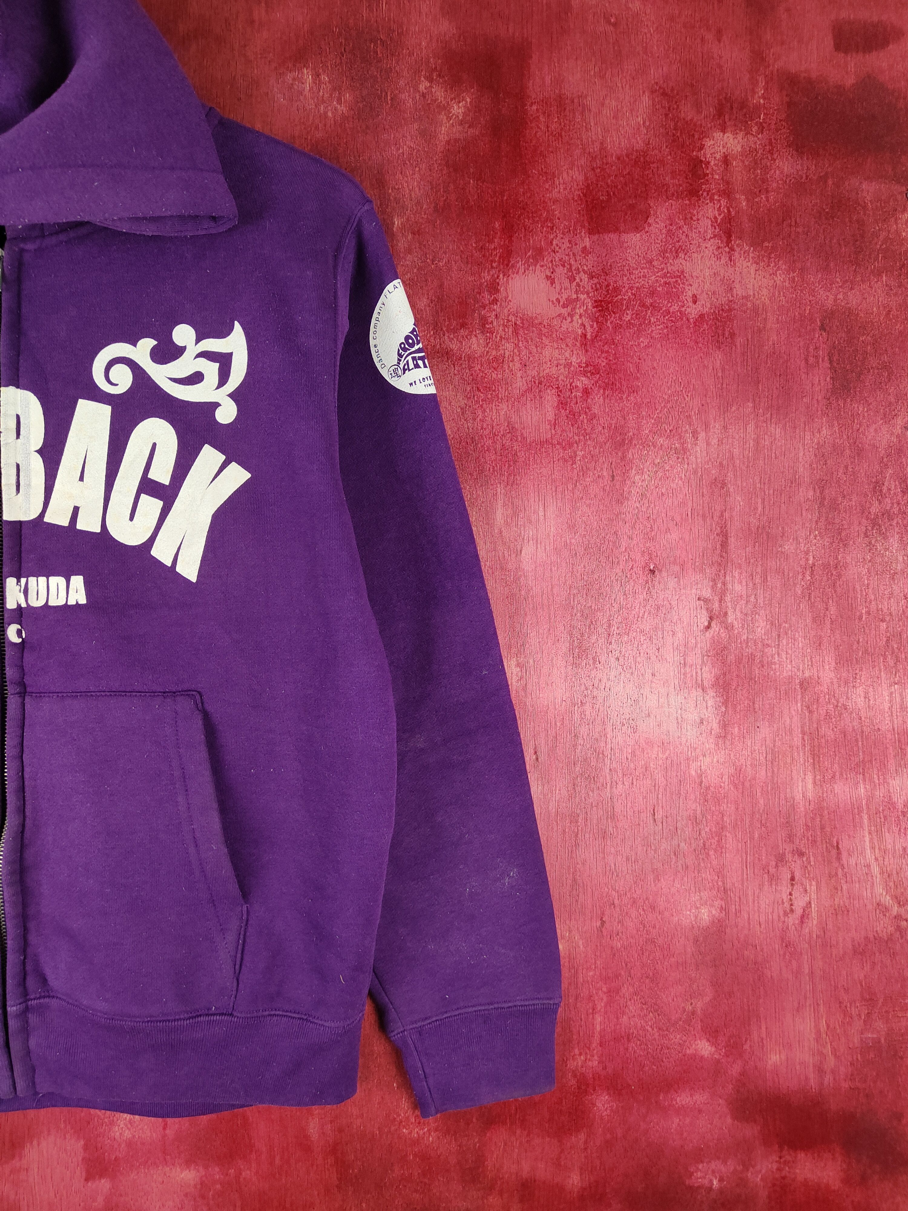 Japanese Brand United Athle Purple Flatback Hoodie Sweater #469B Size US S / EU 44-46 / 1 - 6 Thumbnail