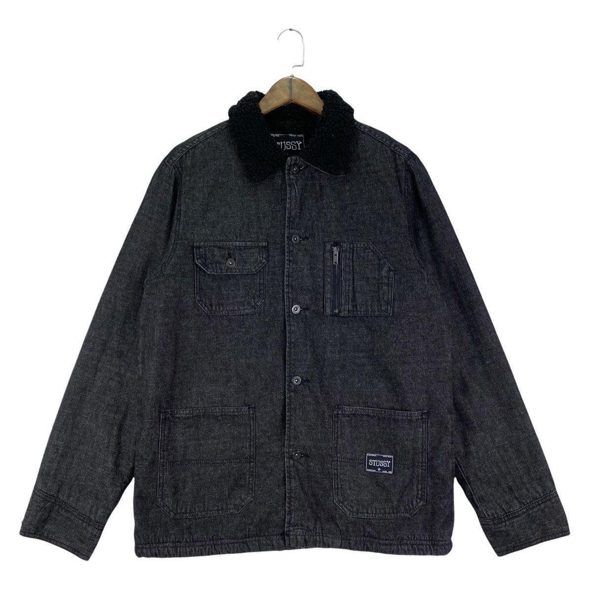 Edition Japan × Stussy Stussy Denim Sherpa Lined Chore Jacket Size US M / EU 48-50 / 2 - 2 Thumbnail
