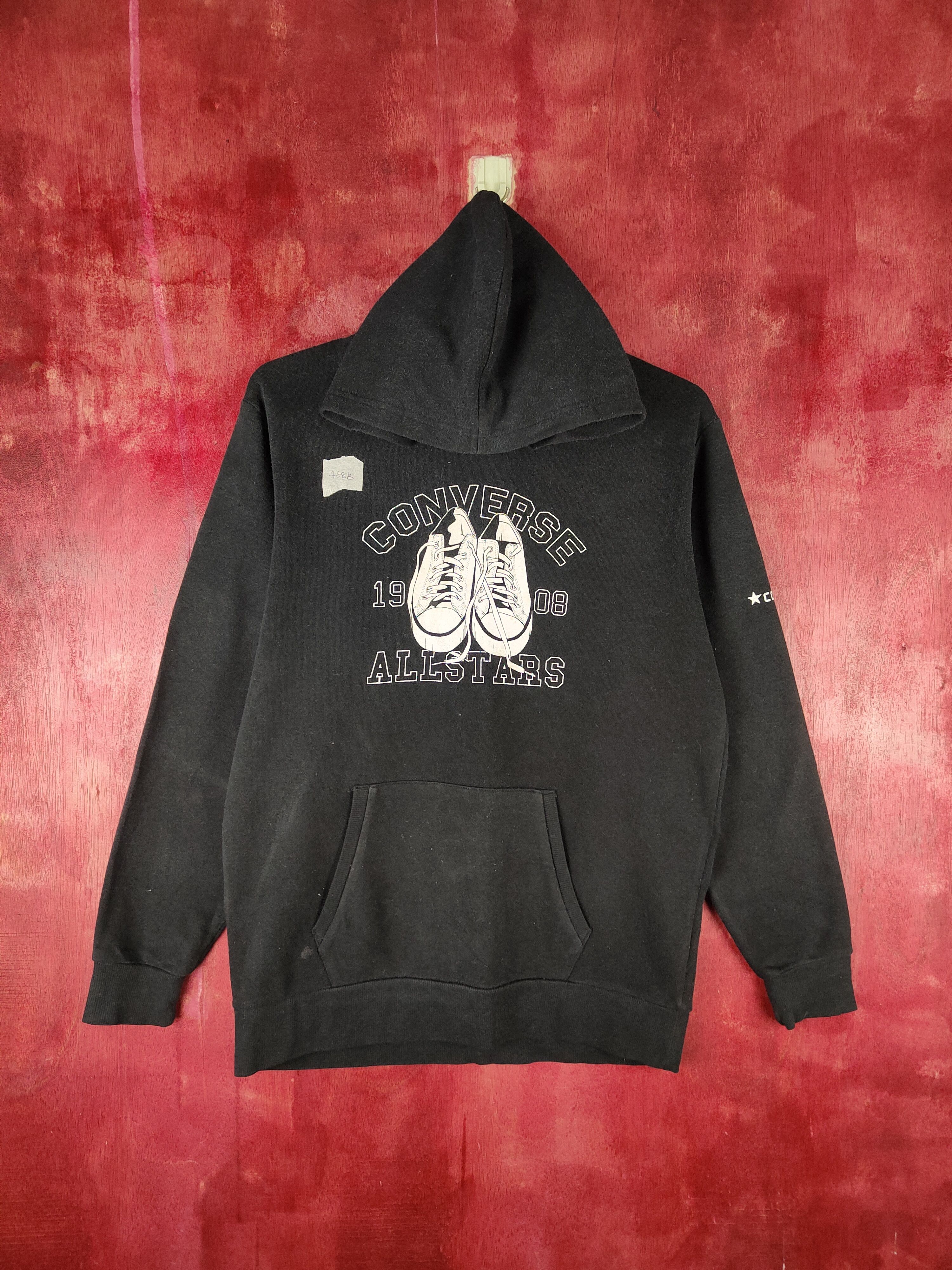 Converse Converse vintage shoes Black Hoodie Sweatshirt #468B Size M / US 6-8 / IT 42-44 - 1 Thumbnail