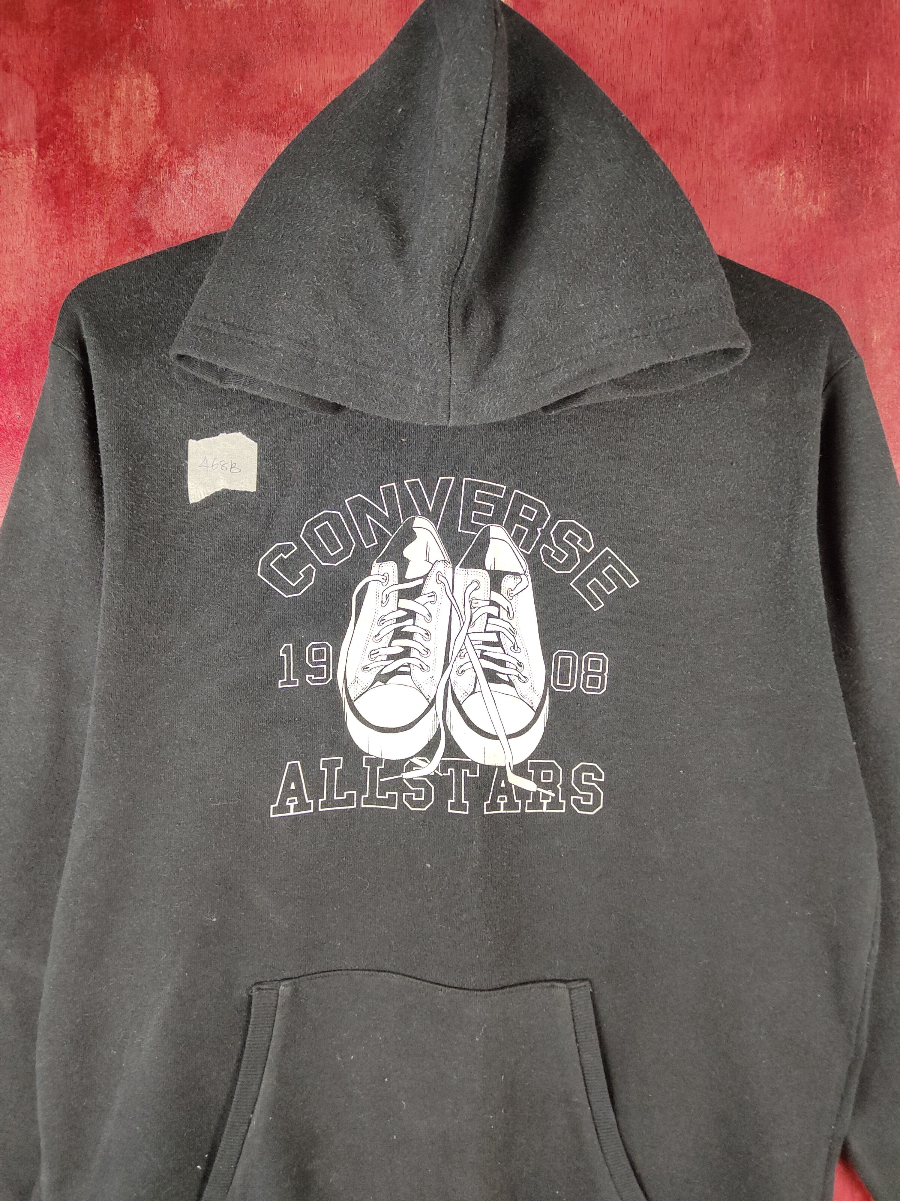 Converse Converse vintage shoes Black Hoodie Sweatshirt #468B Size M / US 6-8 / IT 42-44 - 2 Thumbnail